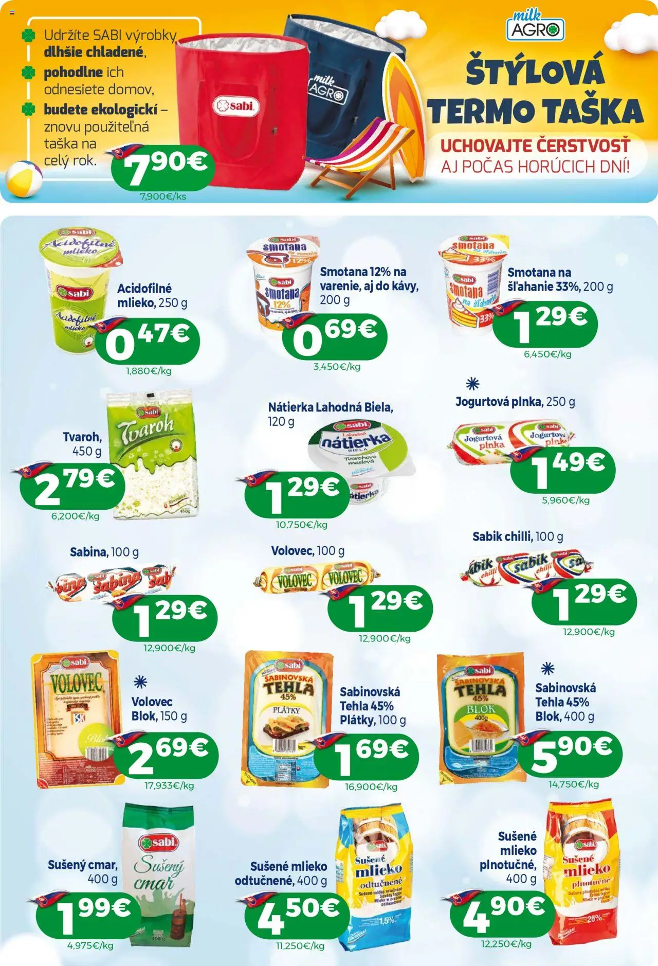Milk Agro leták │ platný od 13.08.2025 | Strana: 6 | Produkty: Mlieko, Chilli, Tvaroh, Sušené mlieko
