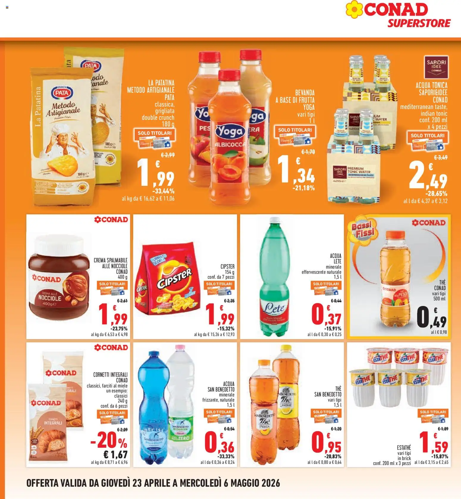 Volantino Conad del 23.04.2026 | Pagina: 20 | Prodotti: Crema, Acqua, Nocciole, The