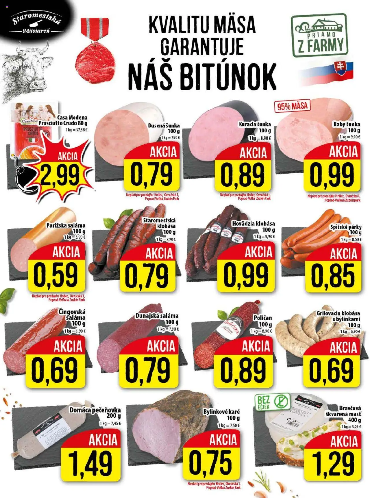 Klas leták │ platný od 18.08.2025 | Strana: 4 | Produkty: Saláma, Šunka, Klobása, Párky