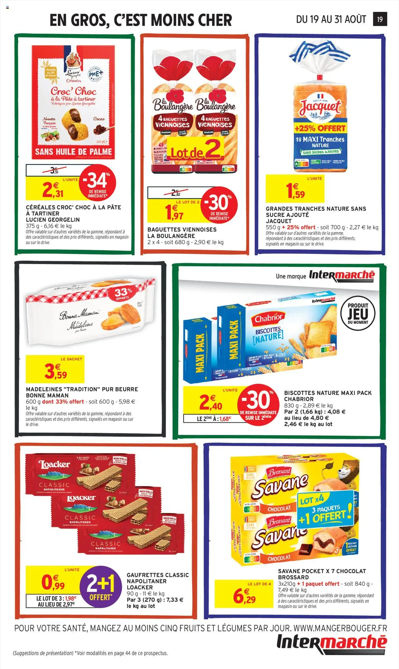  | Page: 19 | Produits: Farine de ble, Pâte à tartiner, Chocolat, Céréales
