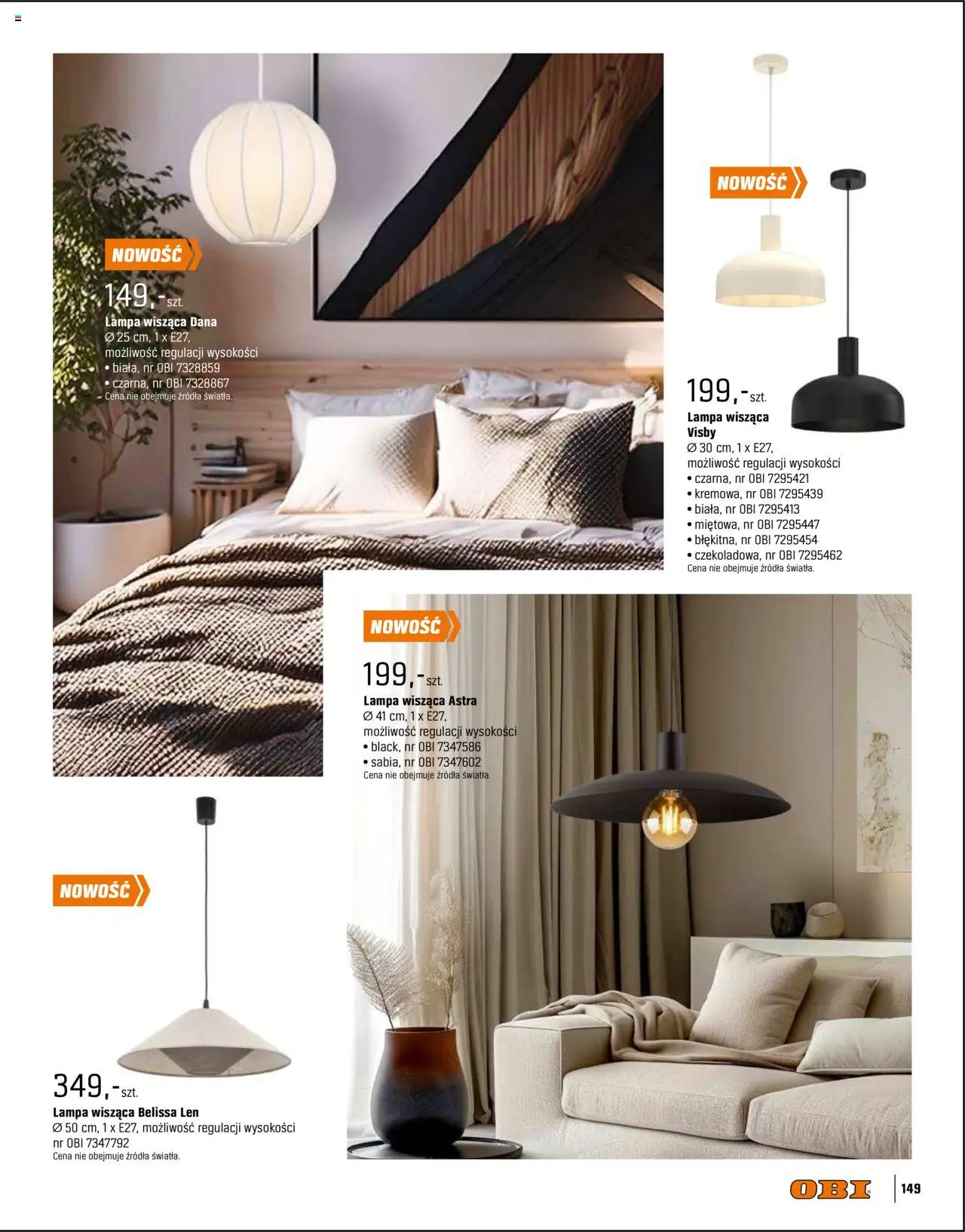 OBI Gazetka - Kuchnia Łazienka Salon od 20.08.2025 | Strona: 149 | Produkty: Lampa