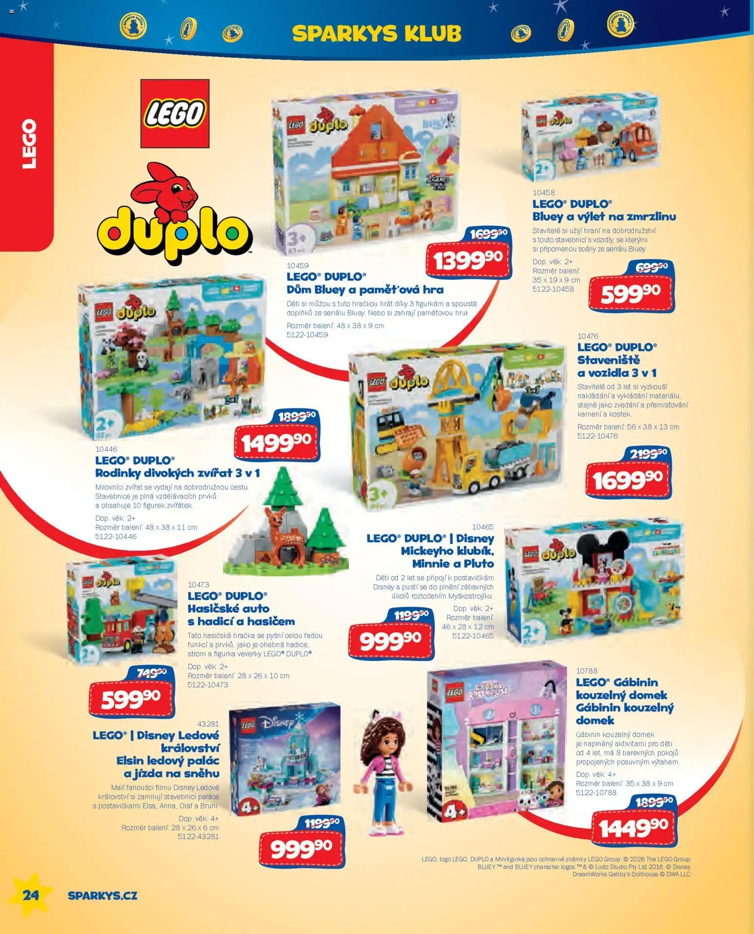 Sparkys katalog Léto 2026 od 01.05.2026 | Strana: 24 | Produkty: LEGO, Známky, Stavebnice, Gabby's Dollhouse