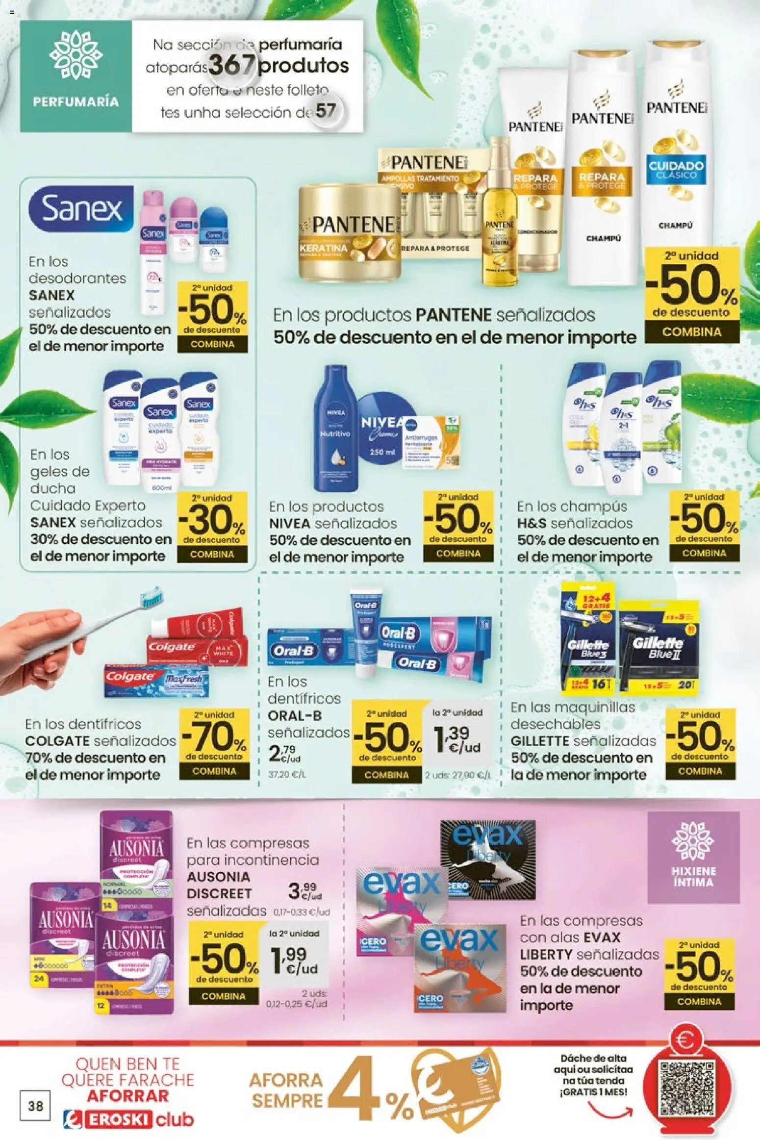 Eroski - Entroido do aforro │ válido desde el 29.01.2026 | Página: 38 | Productos: Champú, Té, Γλυφιτζούρι, Ducha