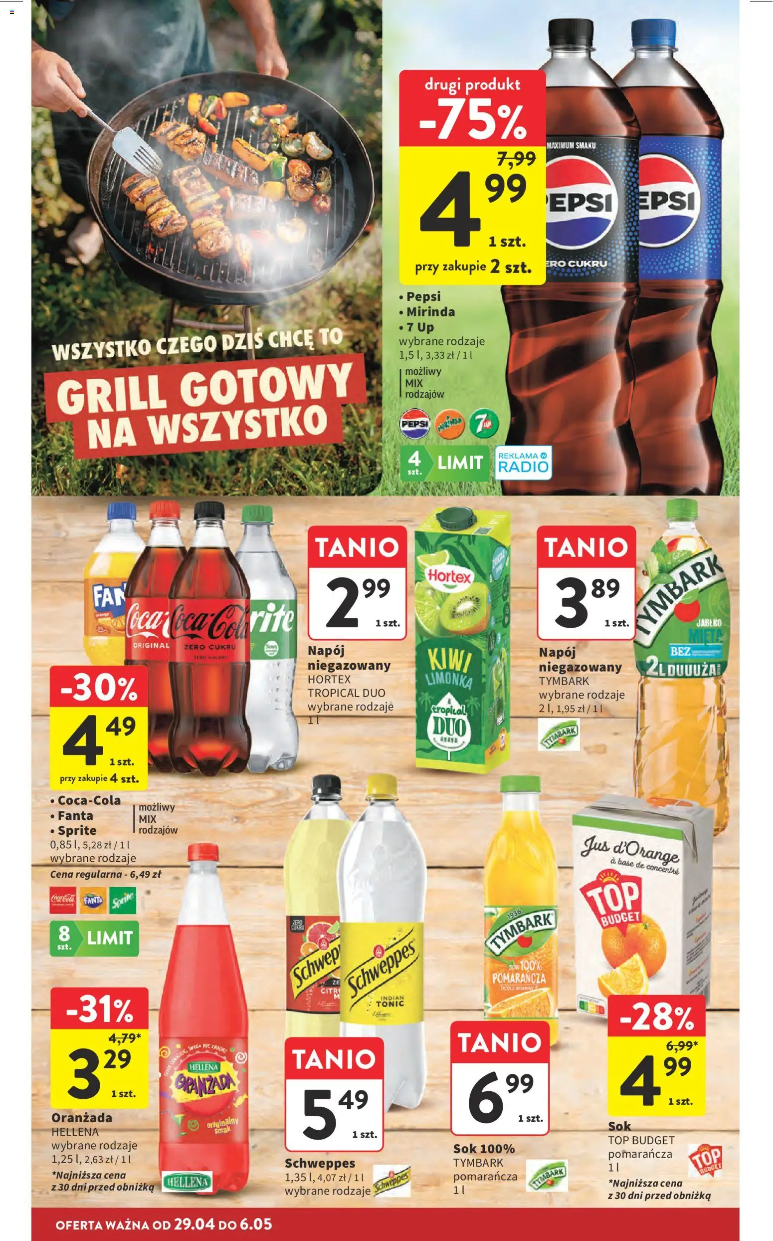 Intermarche gazetka od 29.04.2026 | Strona: 8 | Produkty: Top, Radio, Pepsi, Kiwi