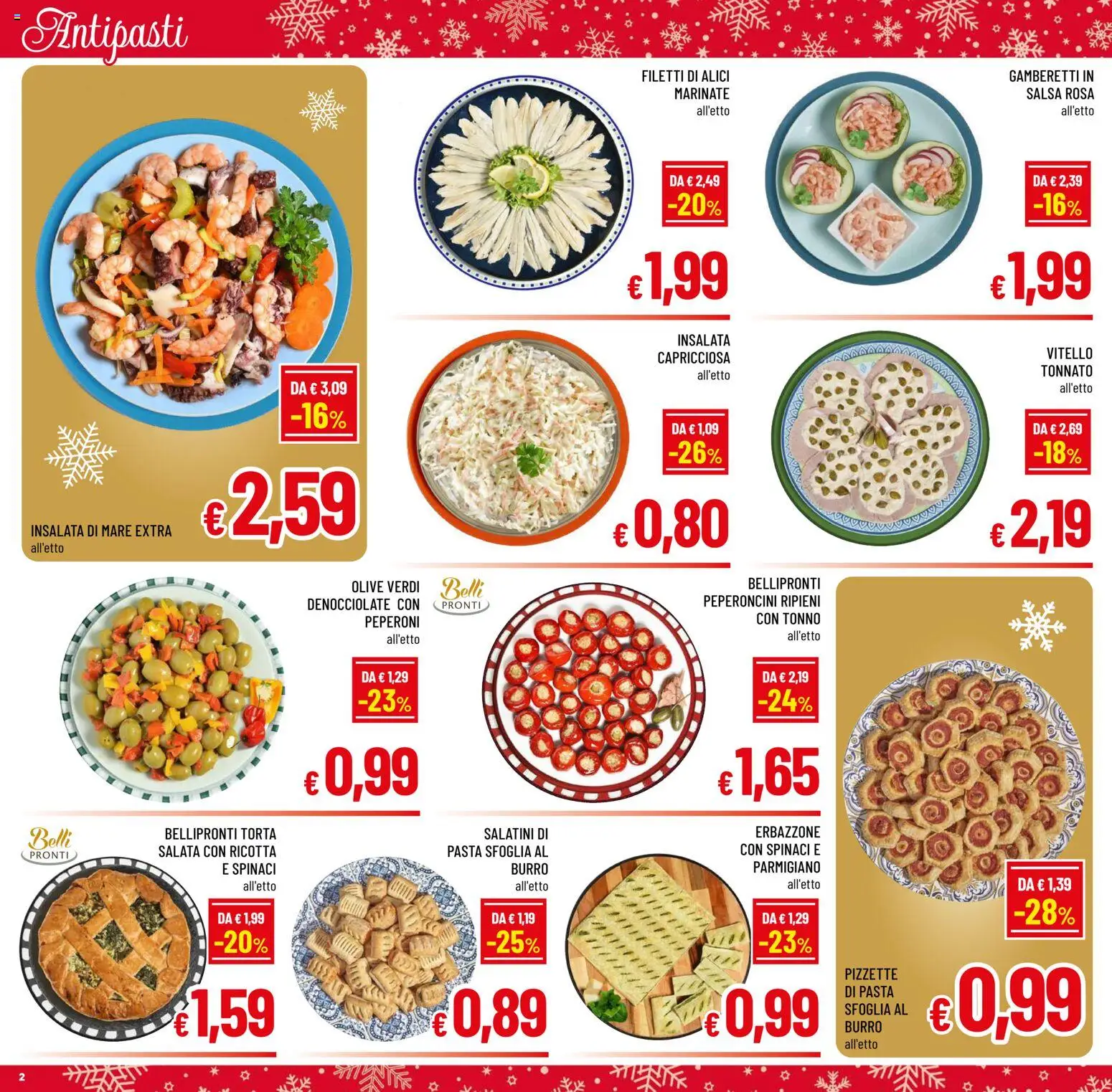 Volantino A&O del 10.12.2025 | Pagina: 2 | Prodotti: Peperoni, Torta, Ricotta, Alici