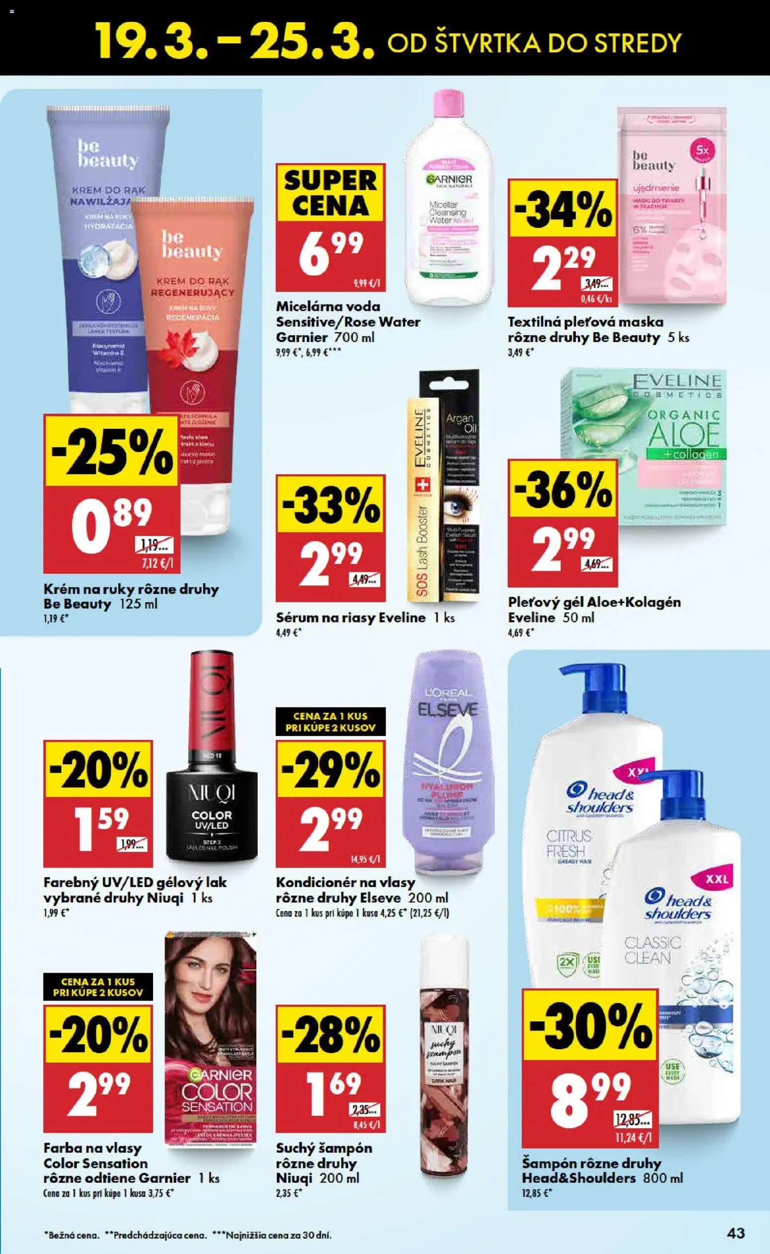Nové Biedronka akcie – leták je platný od 19.03.2026 | Strana: 43 | Produkty: Kondicionér, Farba na vlasy, Krém na ruky, Krém