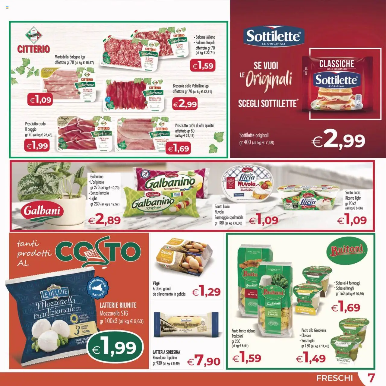 Volantino MerSi Supermercati del 08.10.2025 | Pagina: 7 | Prodotti: Provolone, Uova, Pesto, Ricotta