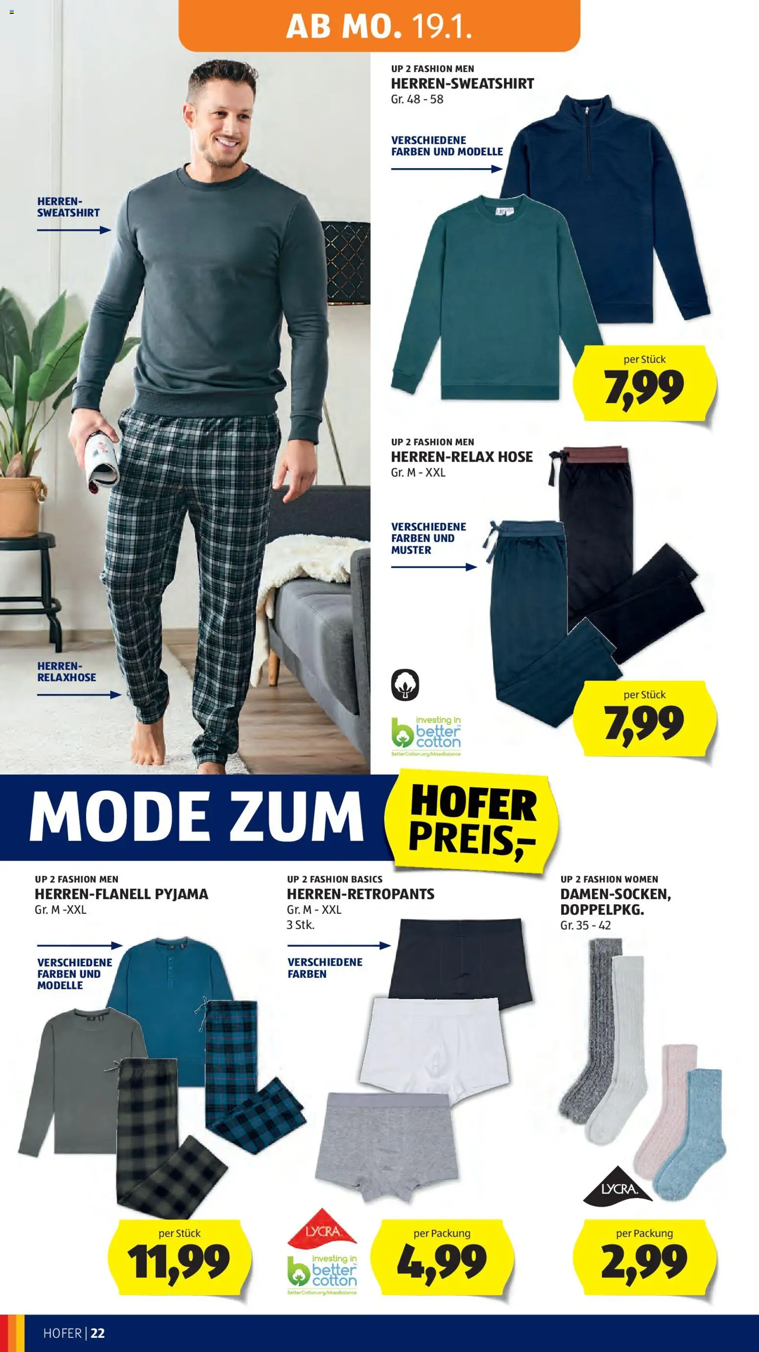 Hofer Flugblatt gültig ab 14.01.2026 | Seite: 26 | Produkte: Hose, Pyjama