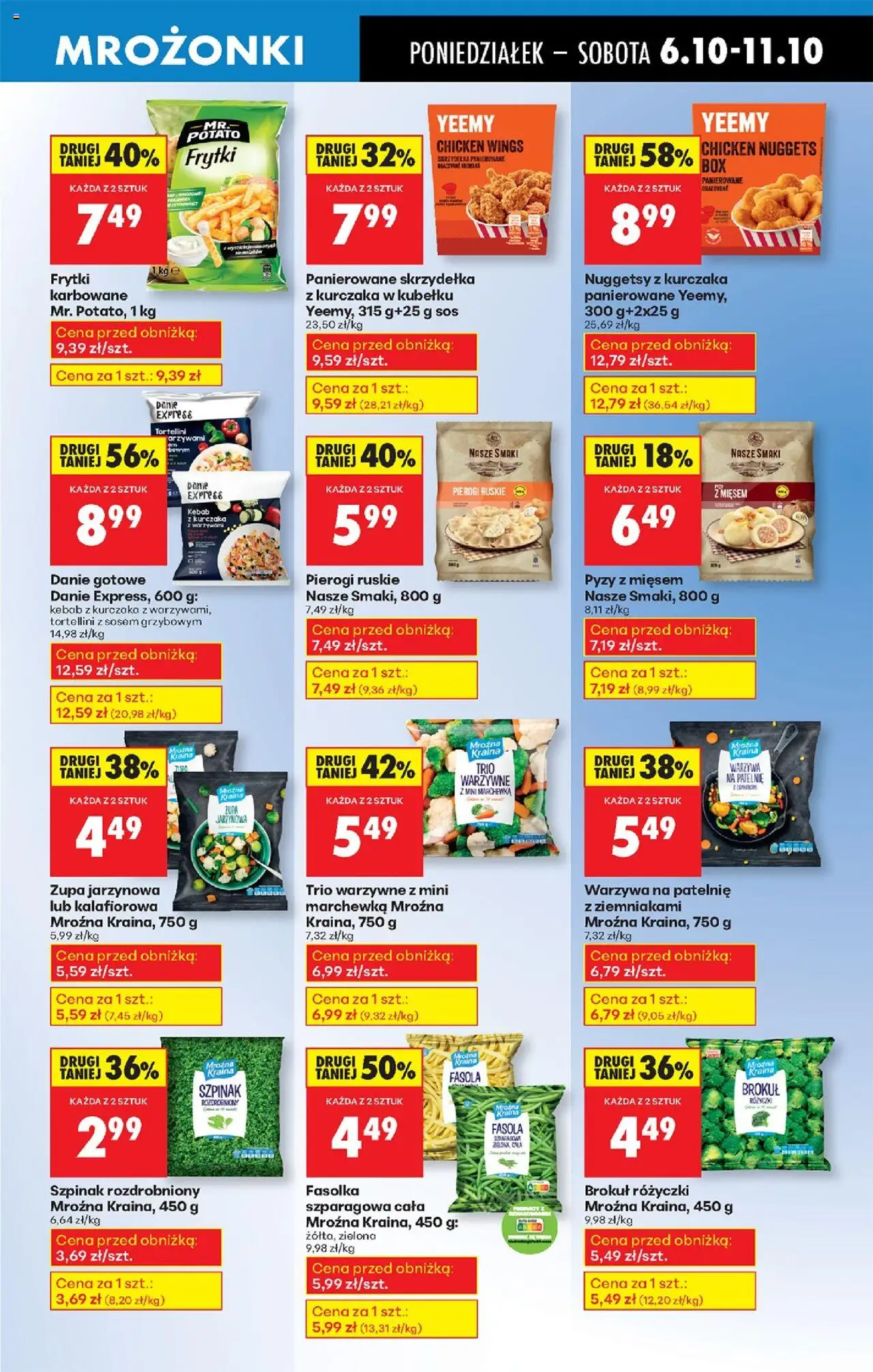 Biedronka gazetka od 06.10.2025 | Strona: 49 | Produkty: Szpinak, Zupa, Nuggets, Frytki