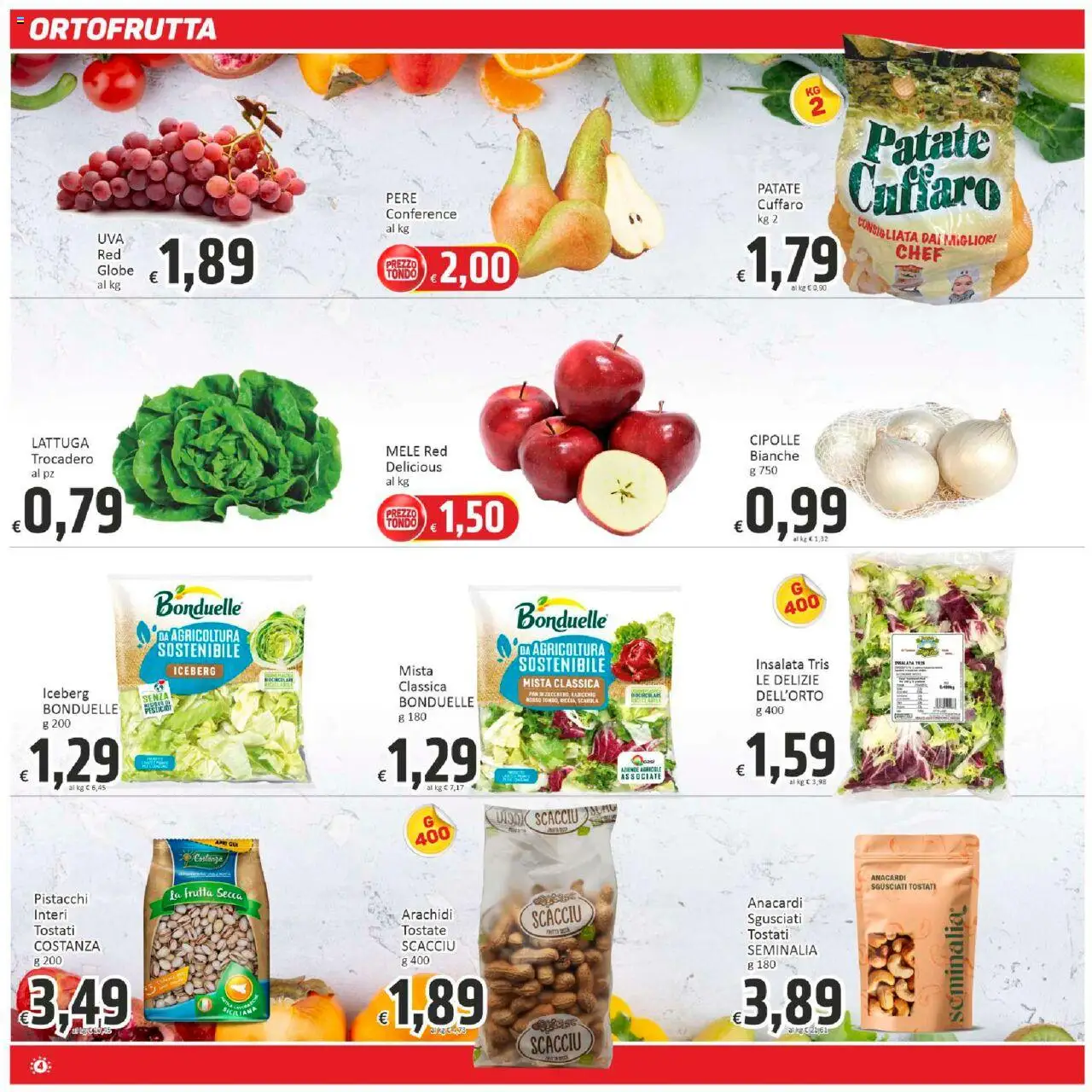 Volantino Paghi Poco del 29.09.2025 | Pagina: 4 | Prodotti: Patate, Frutta, Anacardi, Lattuga