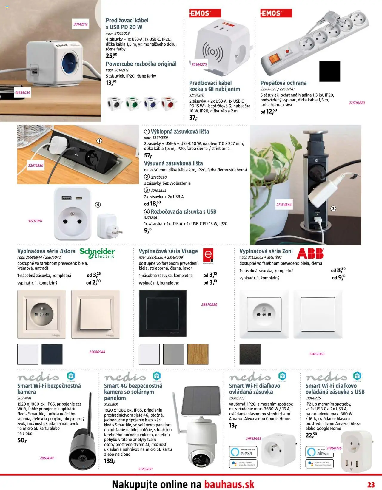 Nové Bauhaus akcie – leták je platný od 08.09.2025 | Strana: 23 | Produkty: Nabíjačka, Kábel, USB