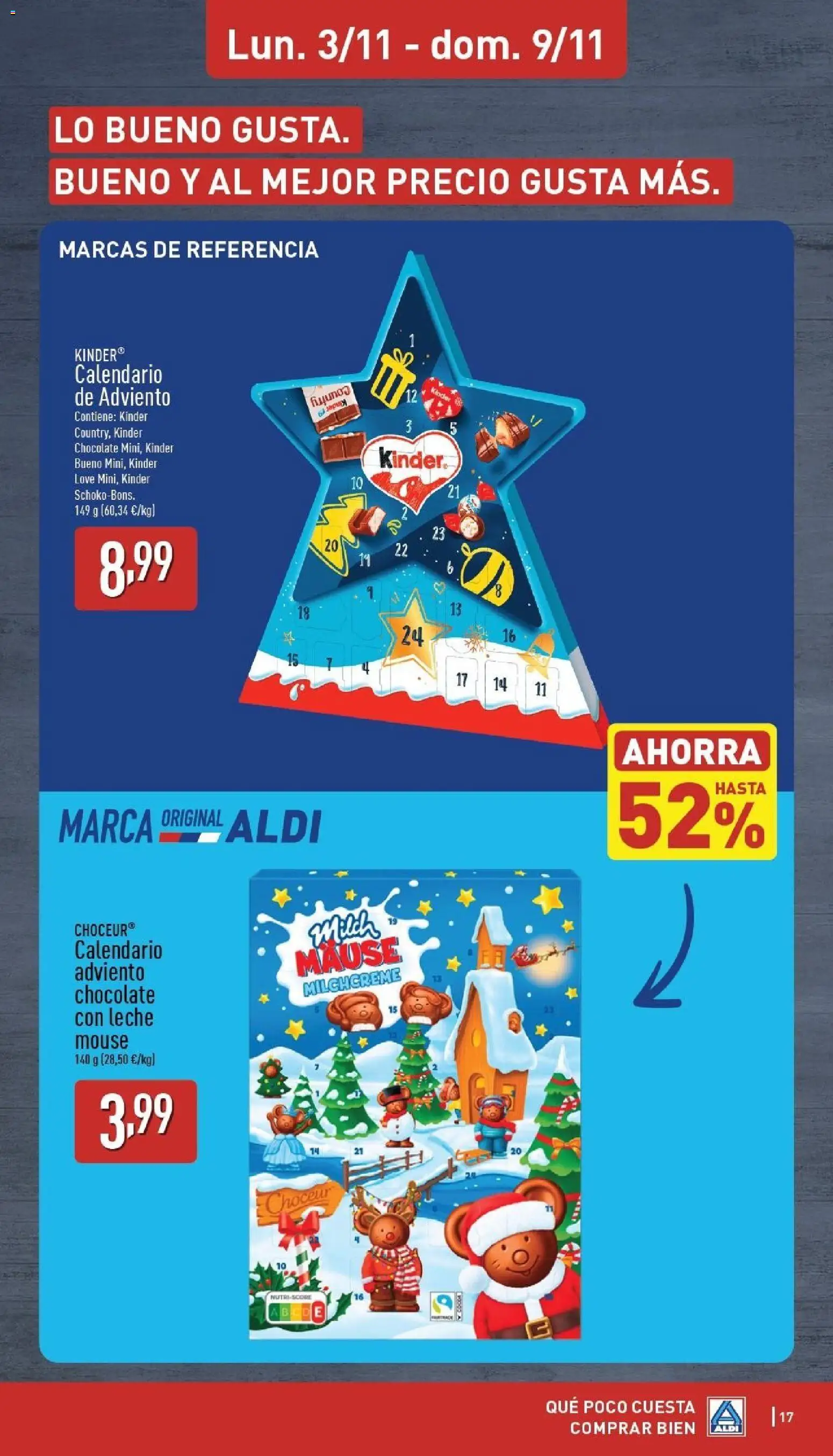 Aldi folleto Baleares │ válido desde el 03.11.2025 | Página: 17 | Productos: Leche, Chocolate, Mouse, Chocolate con leche
