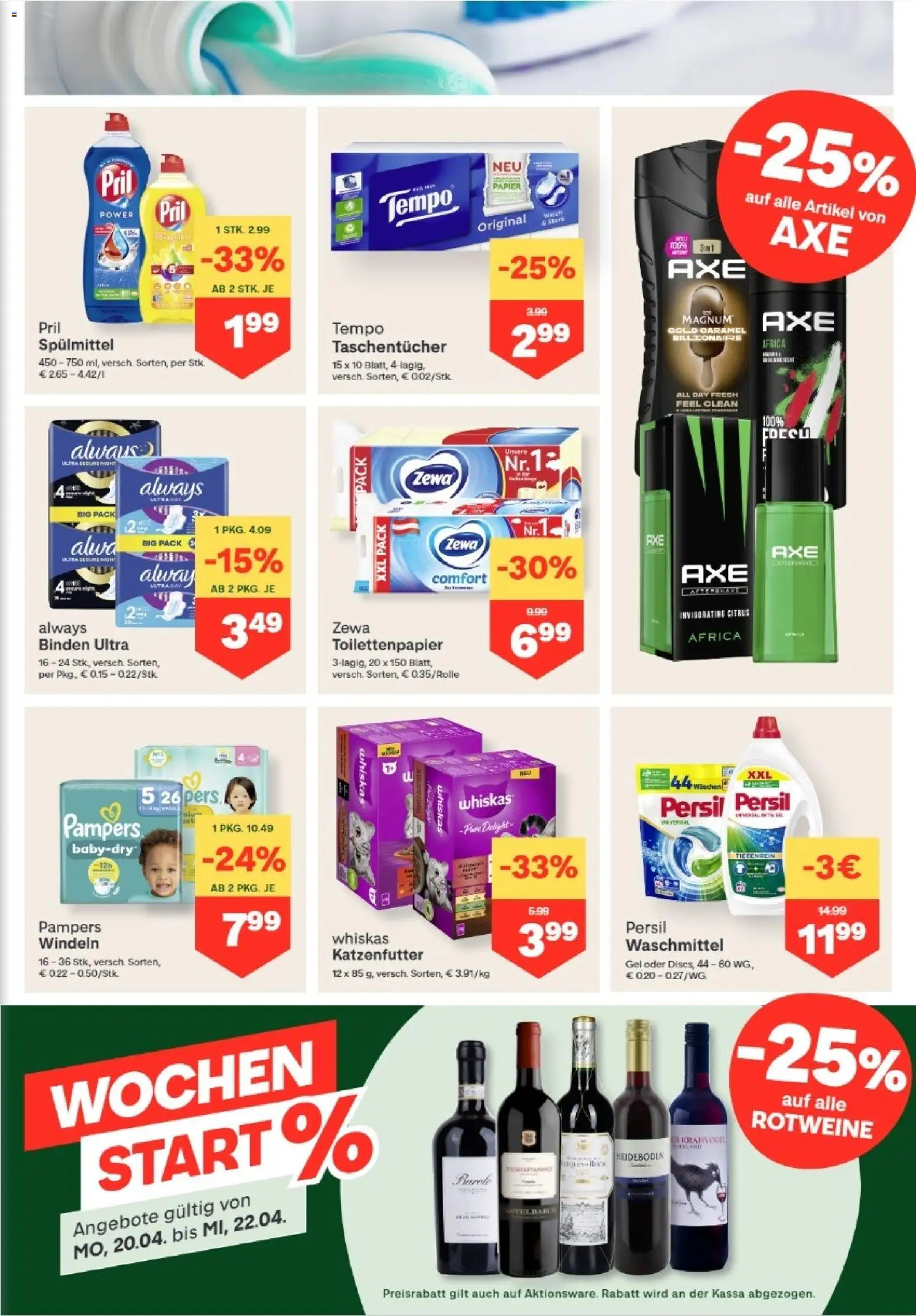 MPREIS Lenzing gültig ab 16.04.2026 | Seite: 11 | Produkte: Pampers, Waschmittel