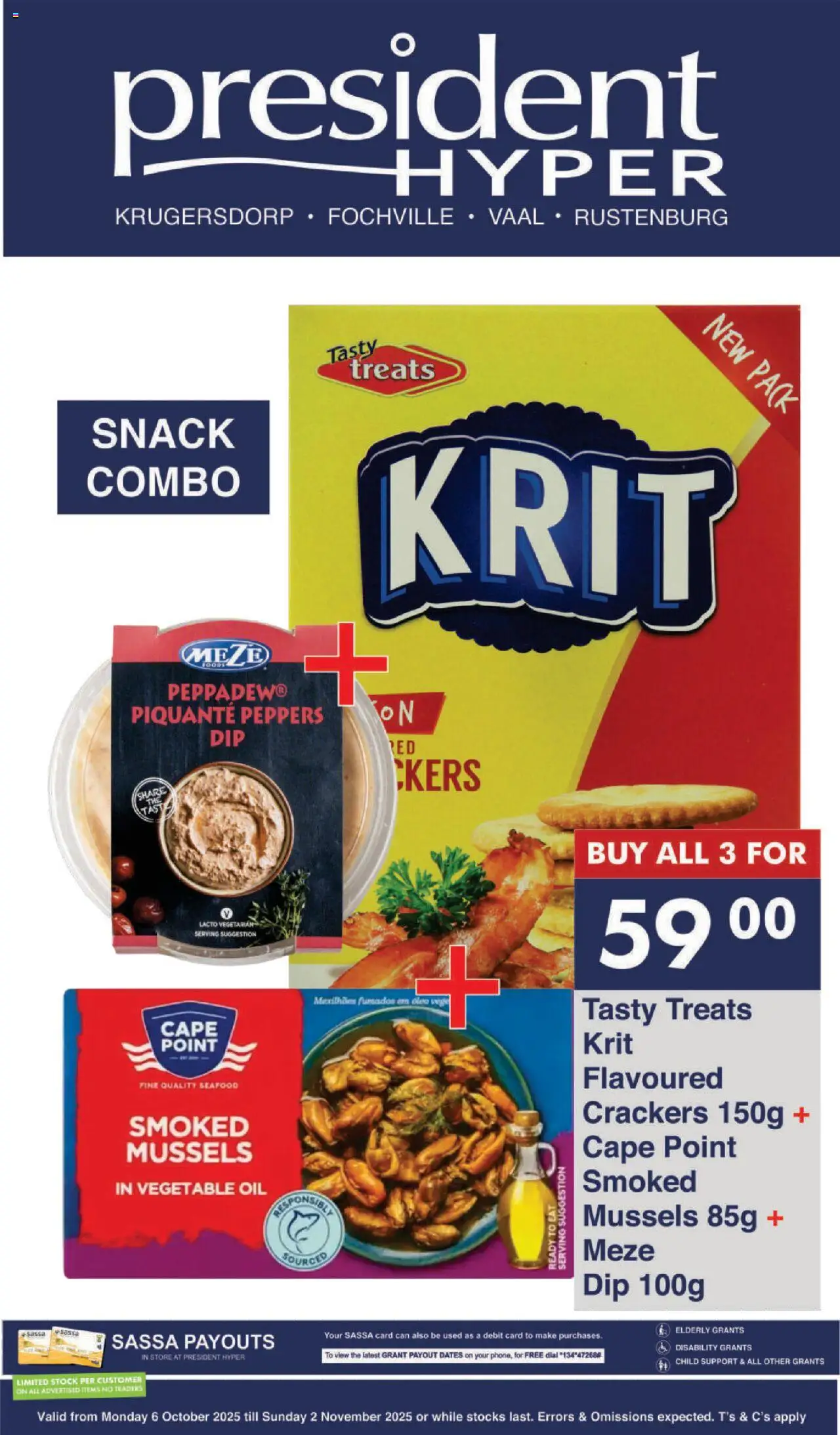 New President Hyper catalogue – valid from 06.10.2025 | Page: 11 | Products: Dates, Oil, Stock, Seafood