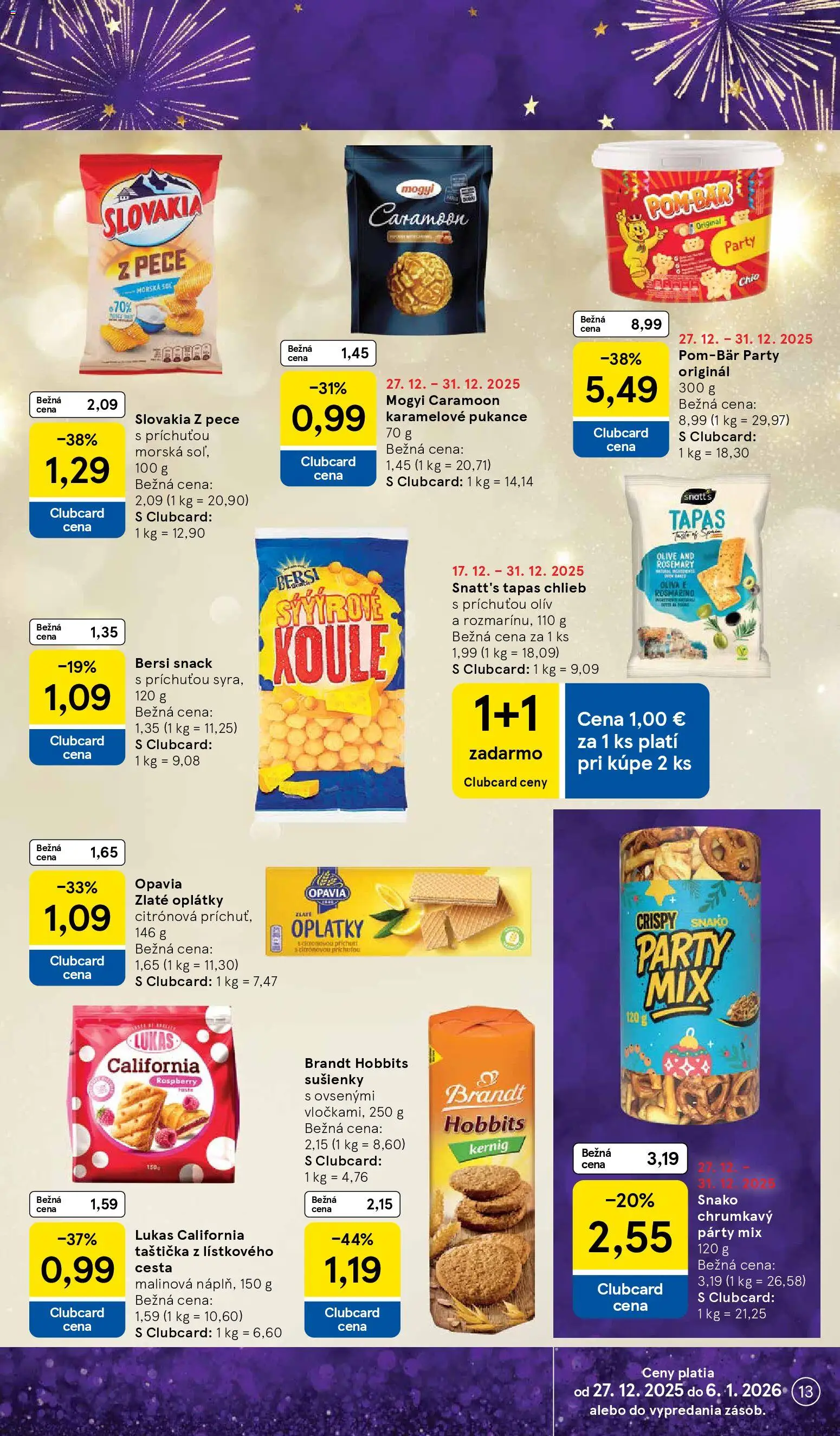 Nové Tesco akcie – leták je platný od 27.12.2025 | Strana: 13 | Produkty: Chlieb