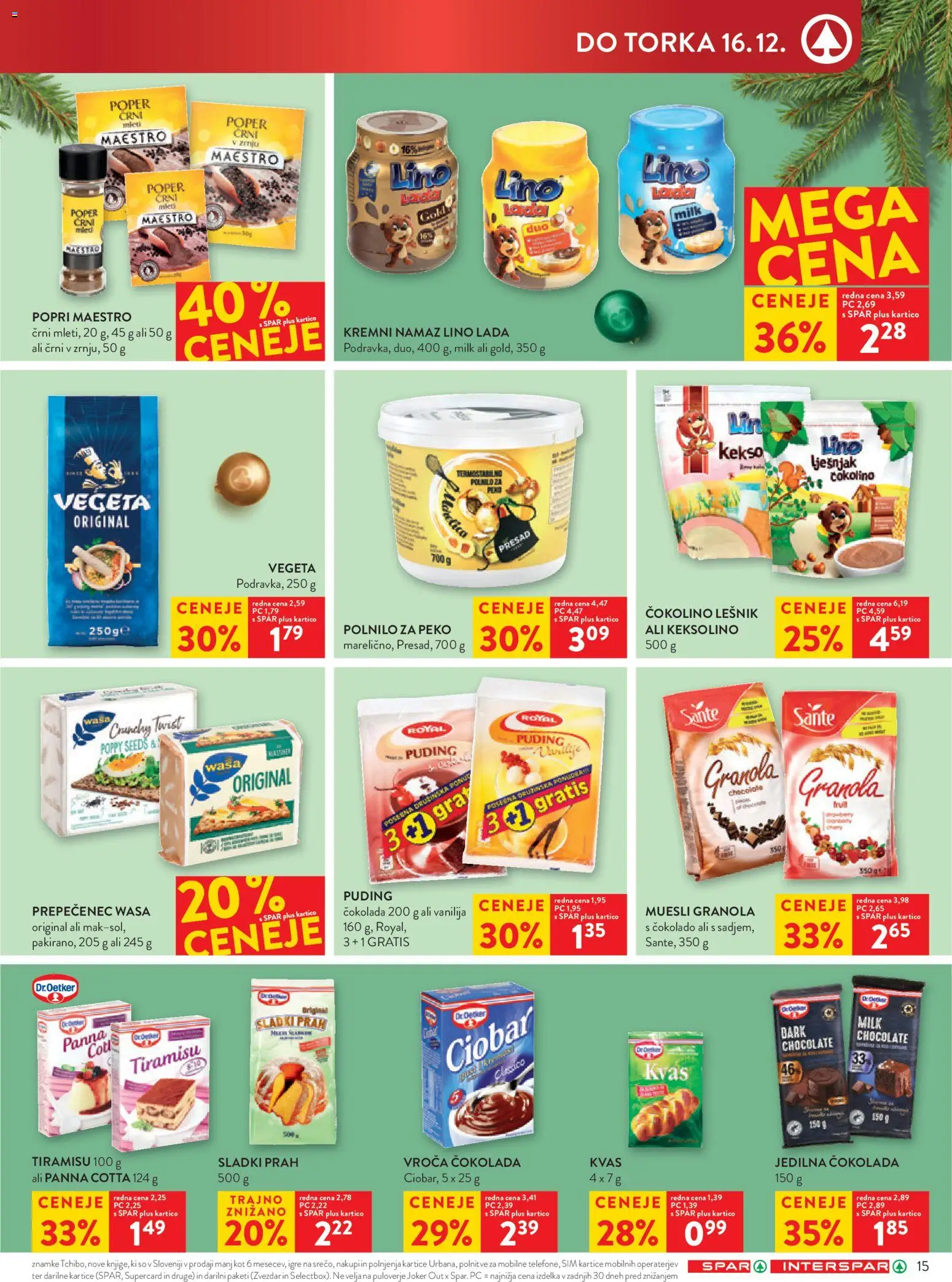 Novi Spar katalog ponudbe – veljaven od 10.12.2025 | Stran: 17 | Izdelki: Puding, Namaz, Čokolino, Cokolada