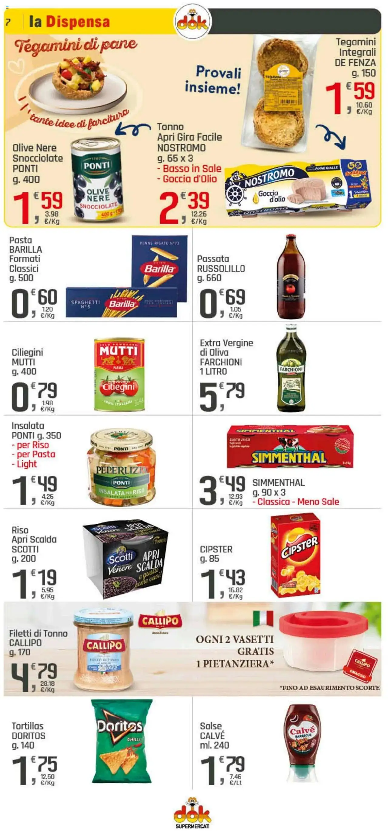 Volantino DOK del 21.08.2025 | Pagina: 7 | Prodotti: Olive, Pasta, Tonno, Mutti