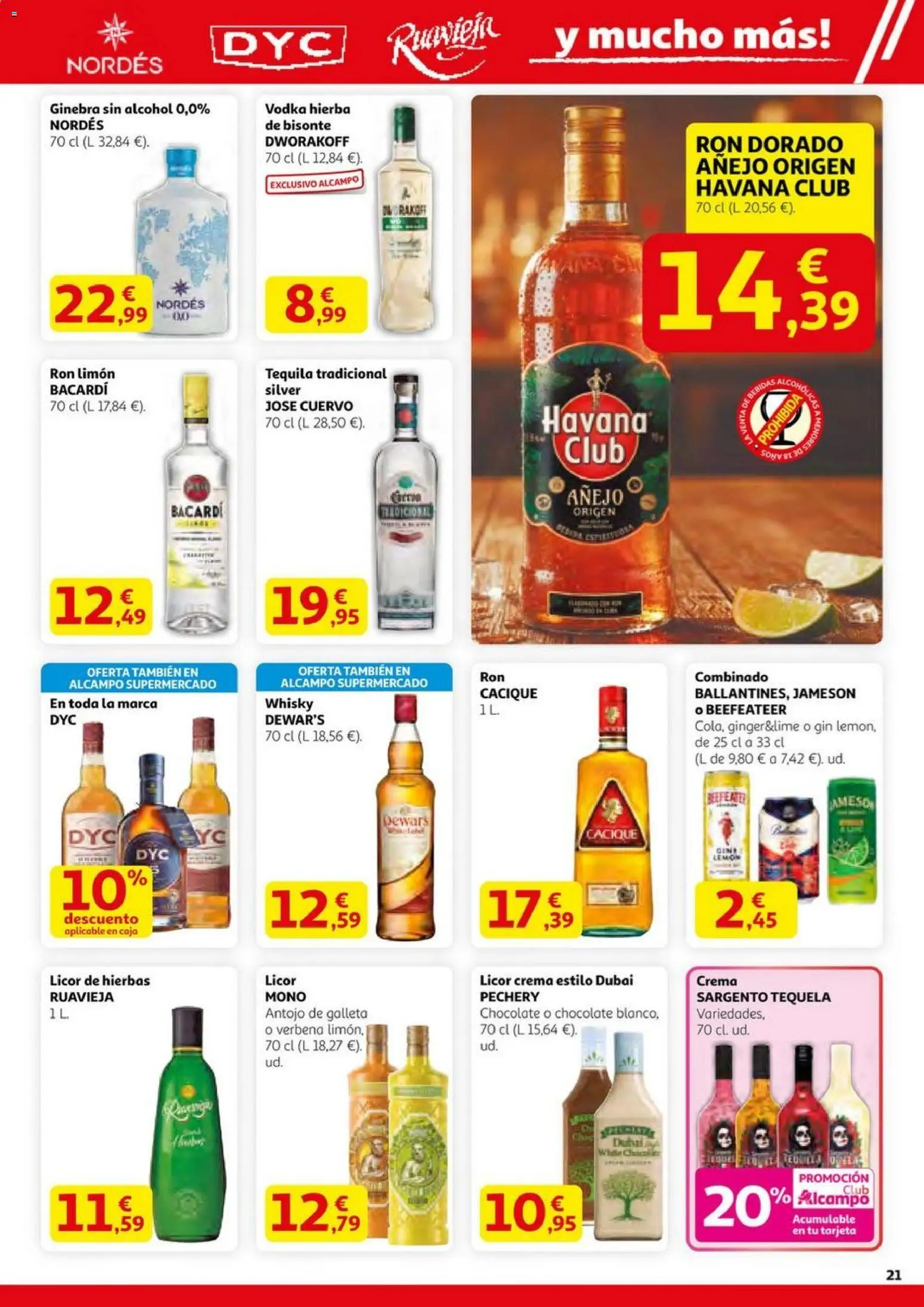 Alcampo - HG Nacional Unificado  │ válido desde el 23.10.2025 | Página: 21 | Productos: Licor, Crema, Whisky, Caja