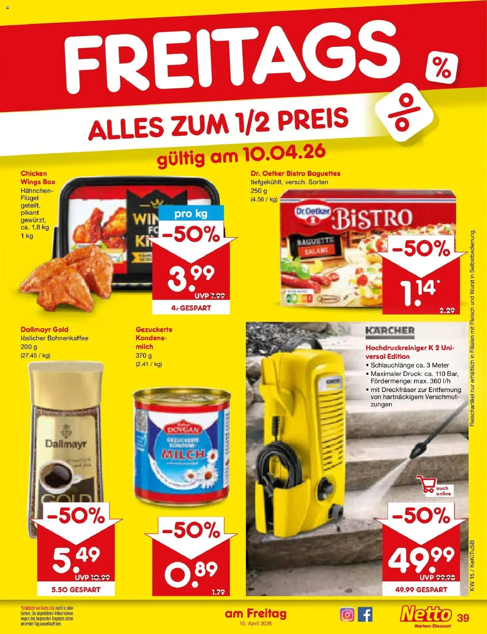 Netto Marken-Discount Prospekt Lahr-Langenwinkel	 – gültig ab 07.04.2026 | Seite: 57 | Produkte: Hahnchen, Milch, Dallmayr, Hochdruckreiniger