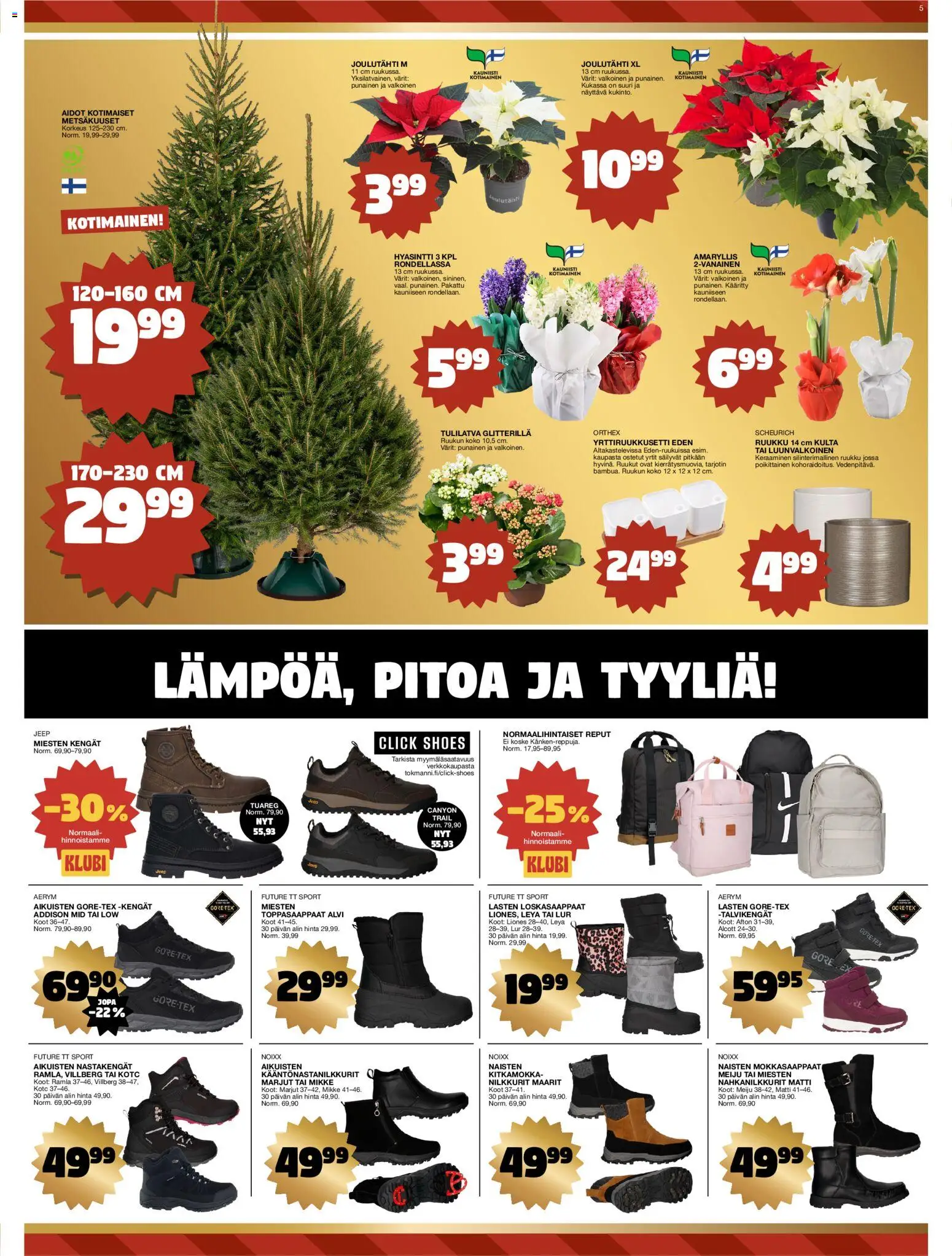 Tokmanni tarjoukset – voimassa 08.12.2025 alkaen | Sivu: 5 | Tuotteet: Nilkkurit, Talvikengät, Tarjotin