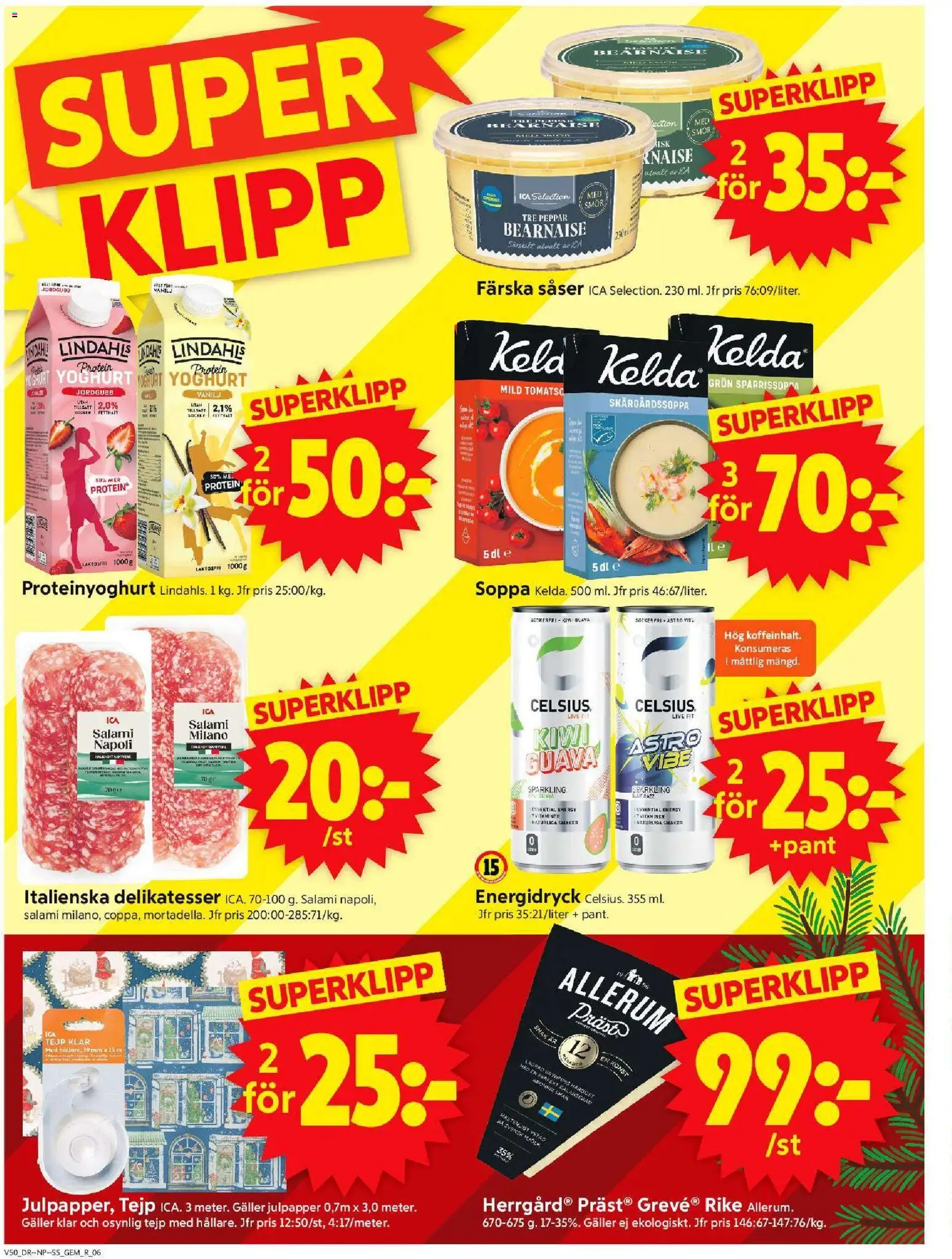 ICA Supermarket reklamblad aktuell från 08.12.2025 | Sida: 8 | Produkter: Peppar, Salami, Te, Soppa