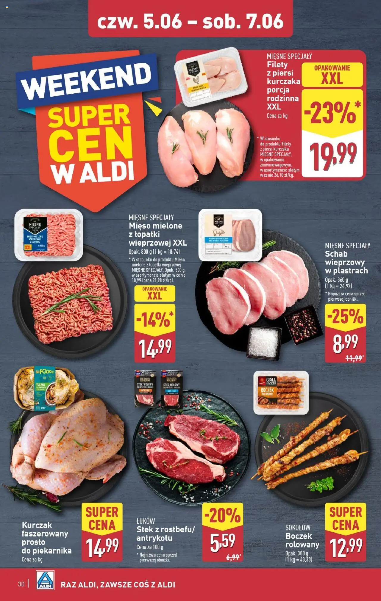 Aldi Gazetka od 02.06.2025 | Strona: 30 | Produkty: Kurczak, Schab, Piersi, Mięso mielone
