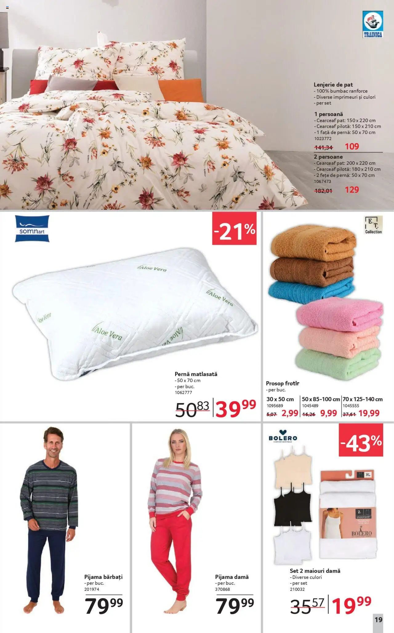 Noul catalog Selgros – valabil de la 19.09.2025 | Pagină: 19 | Produse: Lenjerie de pat, Pernă, Pilotă, Față de pernă