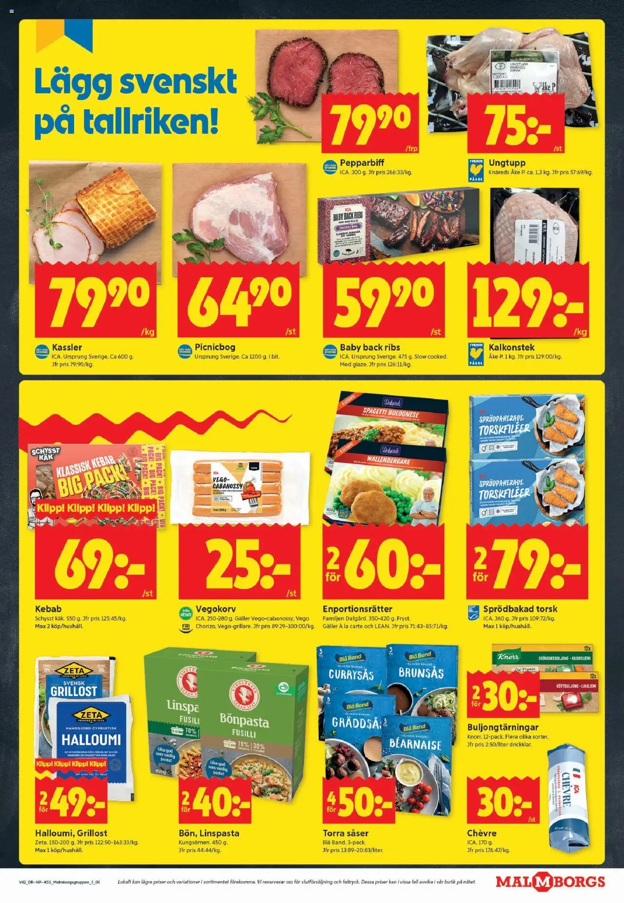 ICA Kvantum reklamblad aktuell från 13.10.2025 | Sida: 5 | Produkter: Kassler, Galler, Halloumi, Köttbuljong