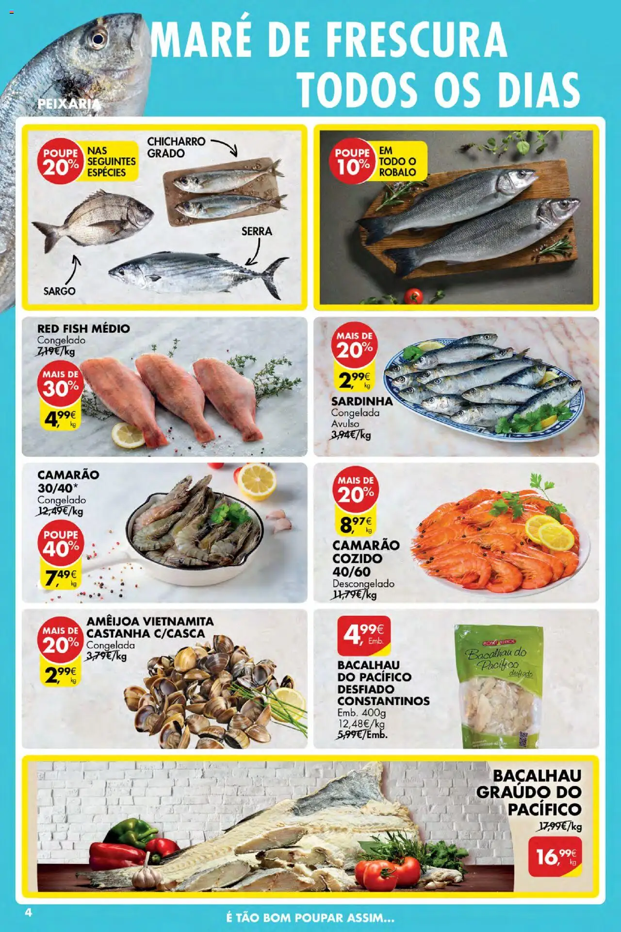 Pingo Doce Poupe Esta Semana Açores │ válido de 02.10.2025 | Página: 4 | Produtos: Bacalhau, Camarão