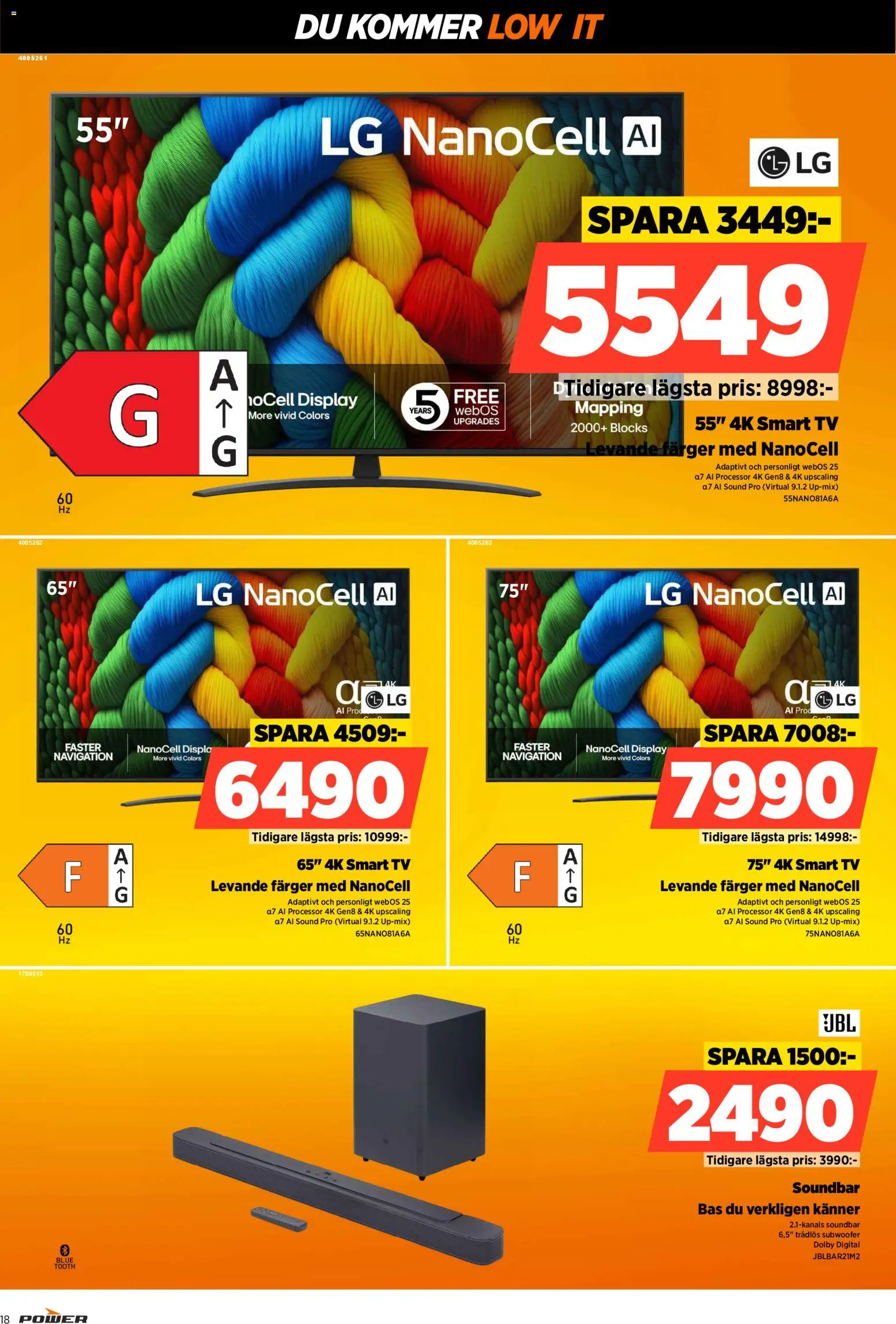 Power reklamblad aktuell från 16.03.2026 | Sida: 18 | Produkter: Smart tv, Tv