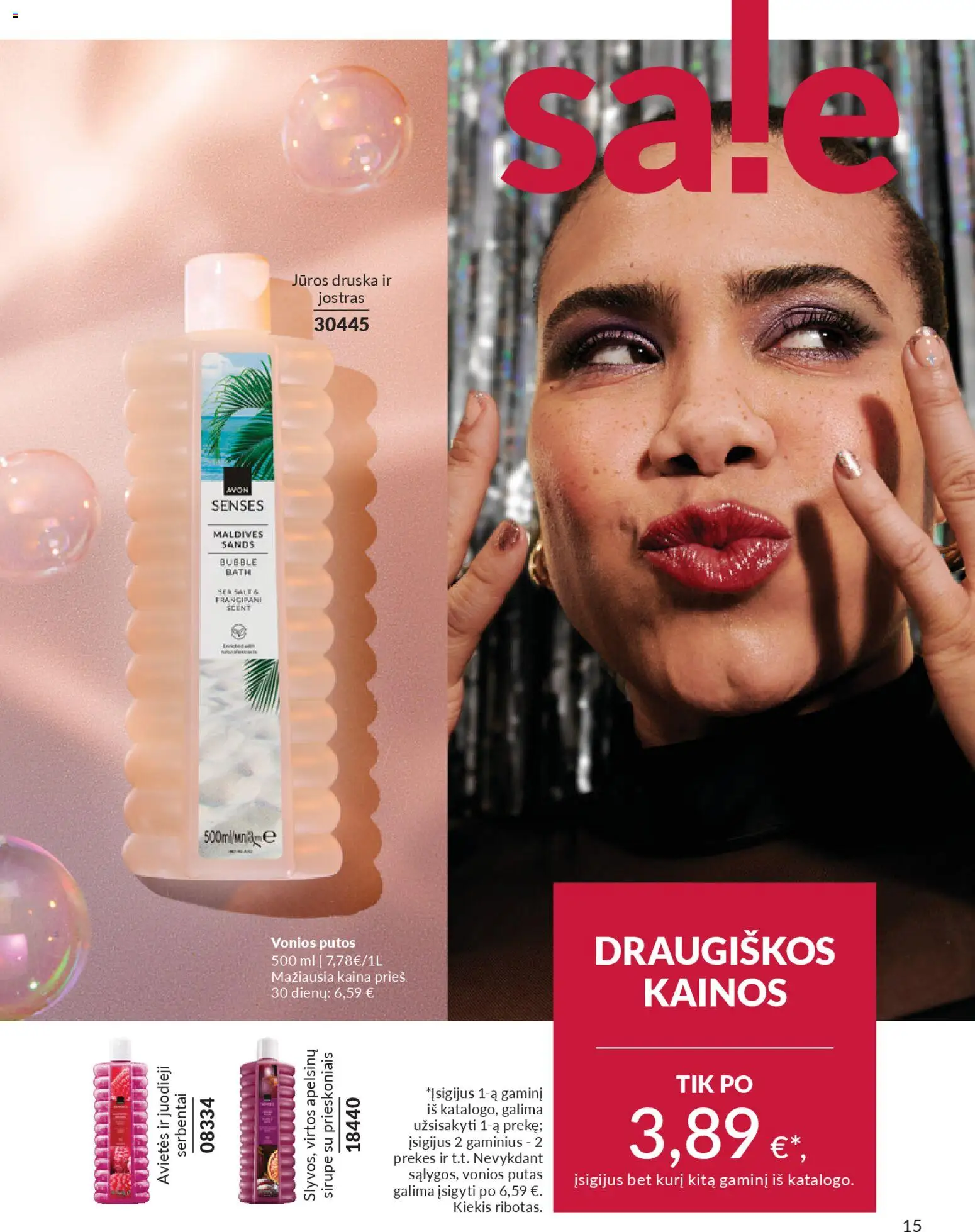 AVON akcijos nuo 01.01.2026 | Puslapis: 15 | Prekių: Vonios putos, Jūros druska, Druska
