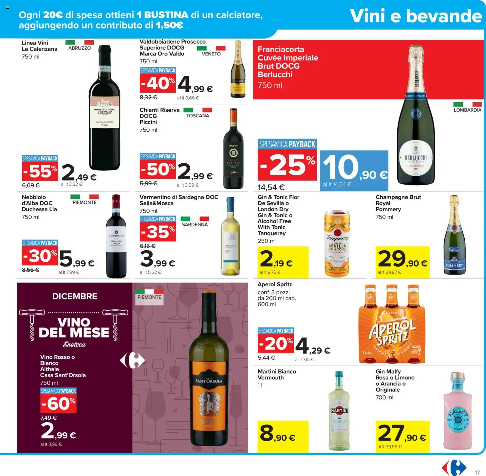 Volantino Carrefour del 02.12.2025 | Pagina: 17 | Prodotti: Prosecco, Arancia, Enoteca, Aperol
