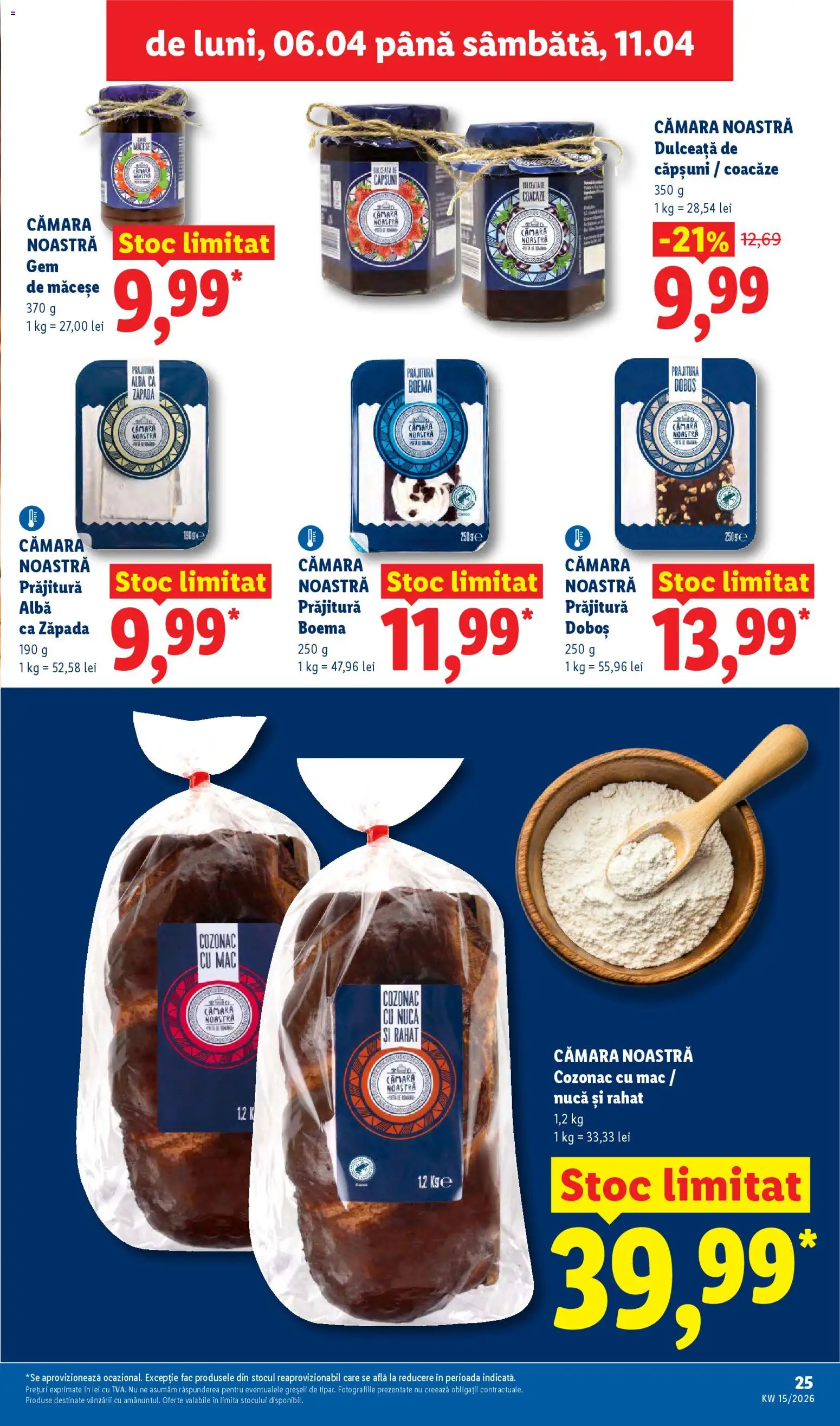 Noul catalog Lidl – valabil de la 06.04.2026 | Pagină: 25 | Produse: Prăjitură, Gem, Căpșuni
