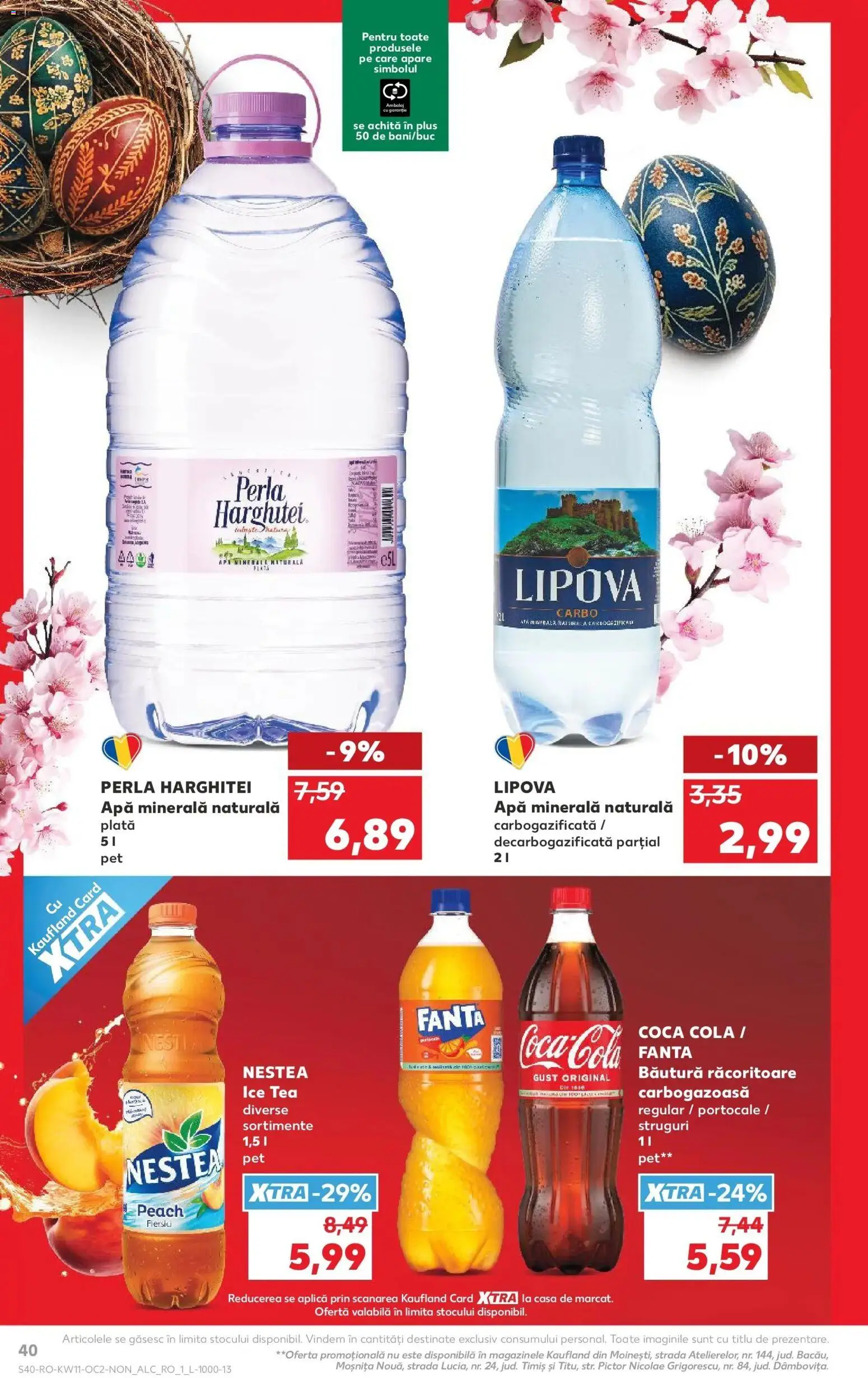 Noul catalog Kaufland – valabil de la 11.03.2026 | Pagină: 40 | Produse: Yazı tahtası kalemi, Portocale, Ice tea, Apă