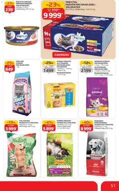 Auchan Akciós újság - amely érvényes a következő dátumtól: 30.10.2025 | Oldal: 51 | Termékek: Macskaeledel, Kutyaeledel, Whiskas