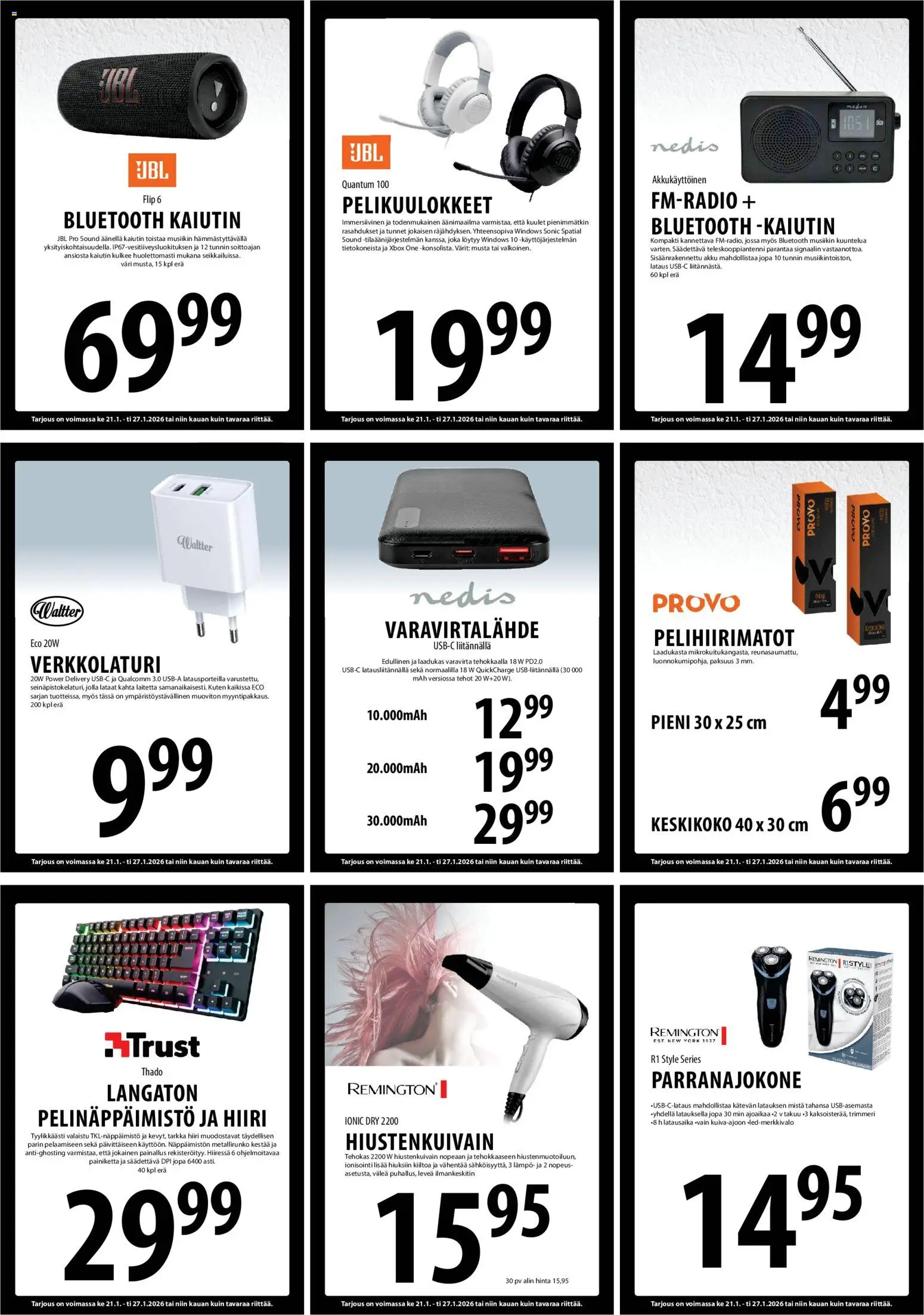 Tuuri tarjoukset – voimassa 21.01.2026 alkaen | Sivu: 13 | Tuotteet: Kaiutin, Varavirtalähde, Akku, Hiiri