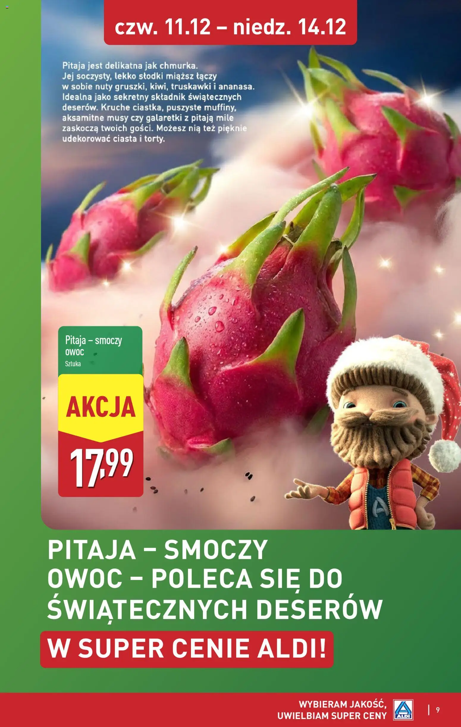 Aldi Gazetka - Gwiazdy świątecznego stołu od 08.12.2025 | Strona: 9 | Produkty: Galaretki, Smoczy owoc, Pitaja, Truskawki