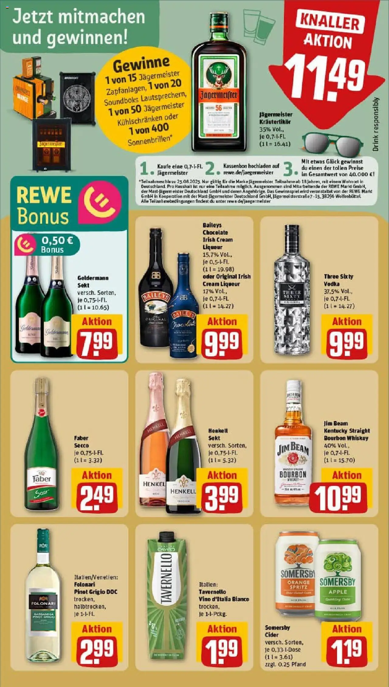 Rewe prospekt Hainburg / Klein-Krotzenburg	 – gültig ab 11.08.2025 | Seite: 19 | Produkte: Sekt, Apple, Jägermeister, Vodka