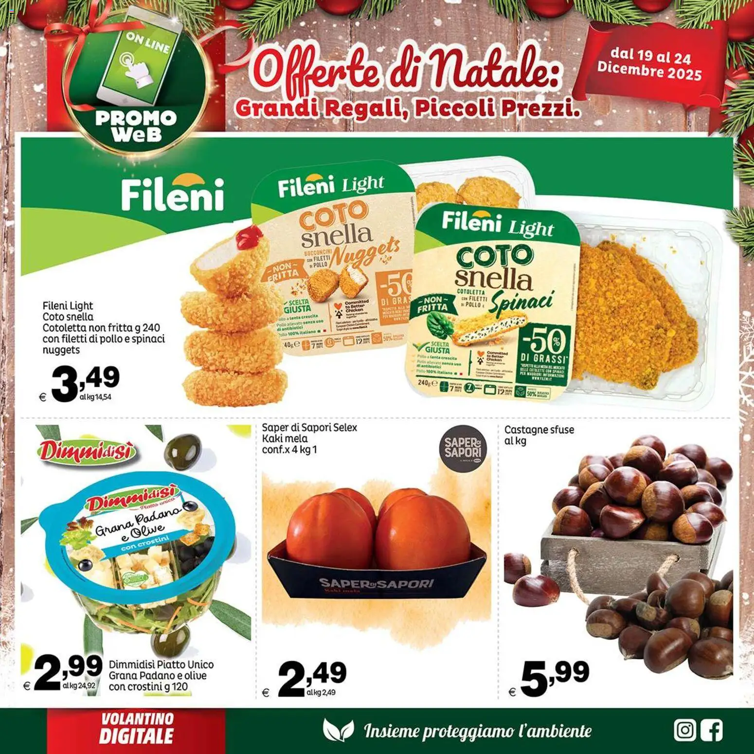 Volantino Elite Supermercati del 19.12.2025 | Pagina: 5 | Prodotti: Olive, Spinaci, Grana Padano, Piatto