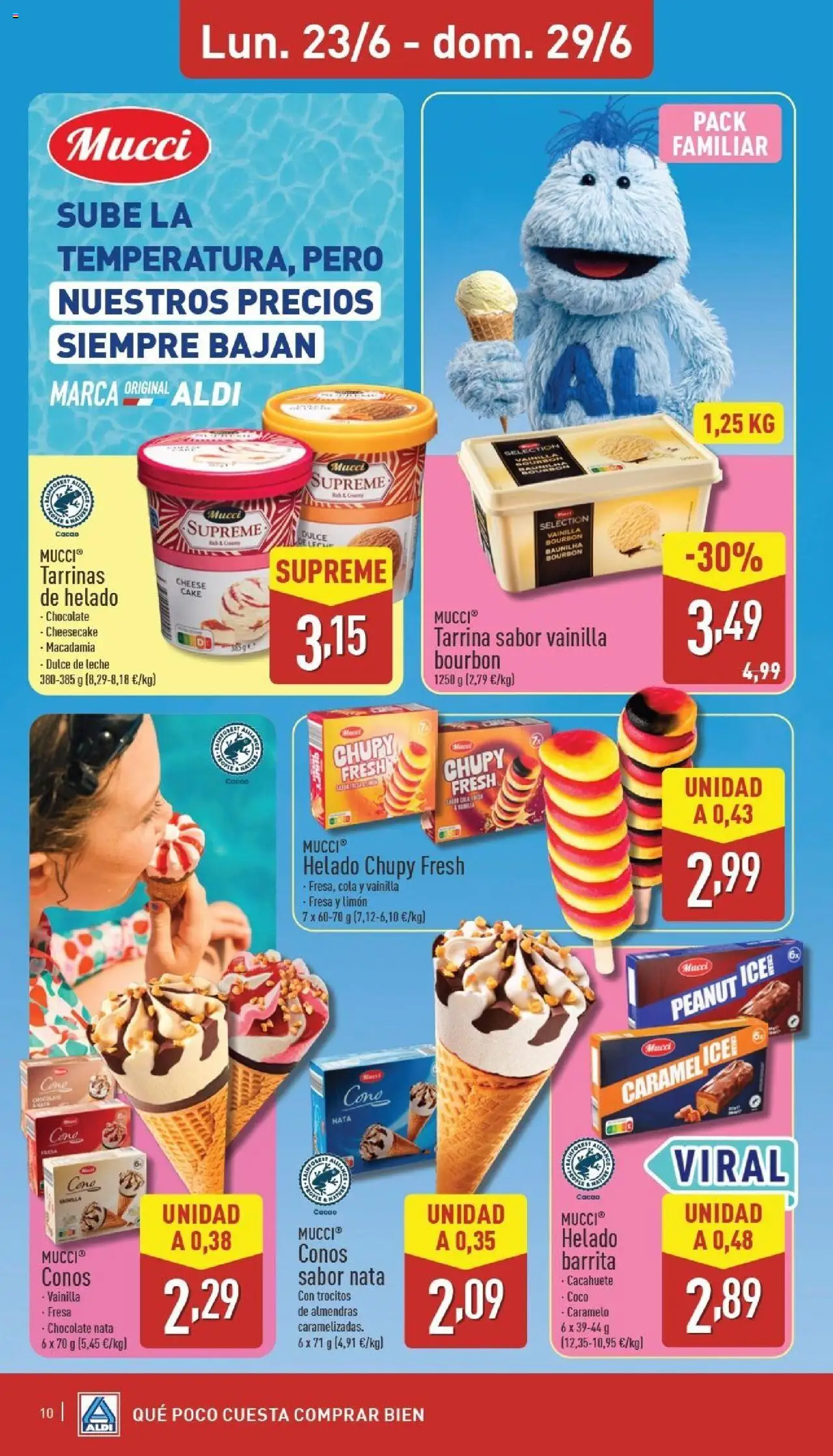 Aldi folleto Península │ válido desde el 23.06.2025 | Página: 10 | Productos: Leche, Chocolate, Τυρόπιτα, Φρυγανιές σικάλεως