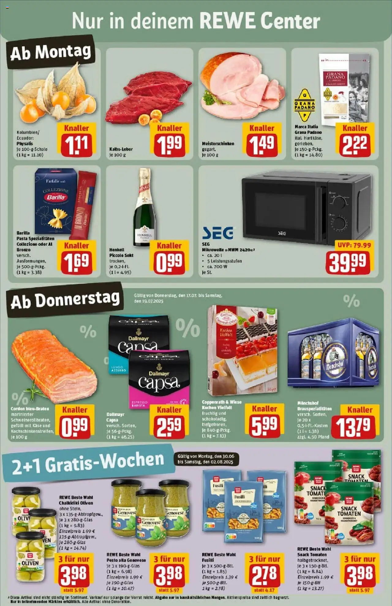 Rewe prospekt Erkelenz	 - gültig ab dem 13.07.2025 | Seite: 3 | Produkte: Monchshof, Mikrowelle, Kalbsleber, Dallmayr capsa