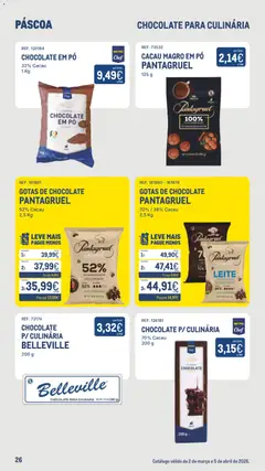 Pré-visualização Makro - Especial Páscoa válido de 02.03.2026 | Página: 26 | Produtos: Pó, Leite, Chocolate