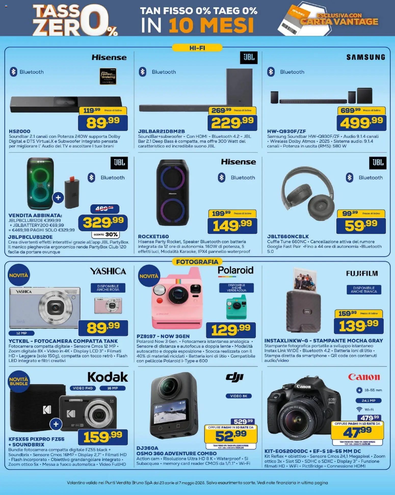 Volantino BRUNO del 23.04.2026 | Pagina: 8 | Prodotti: Fotocamera istantanea, Stampante, Video, Samsung