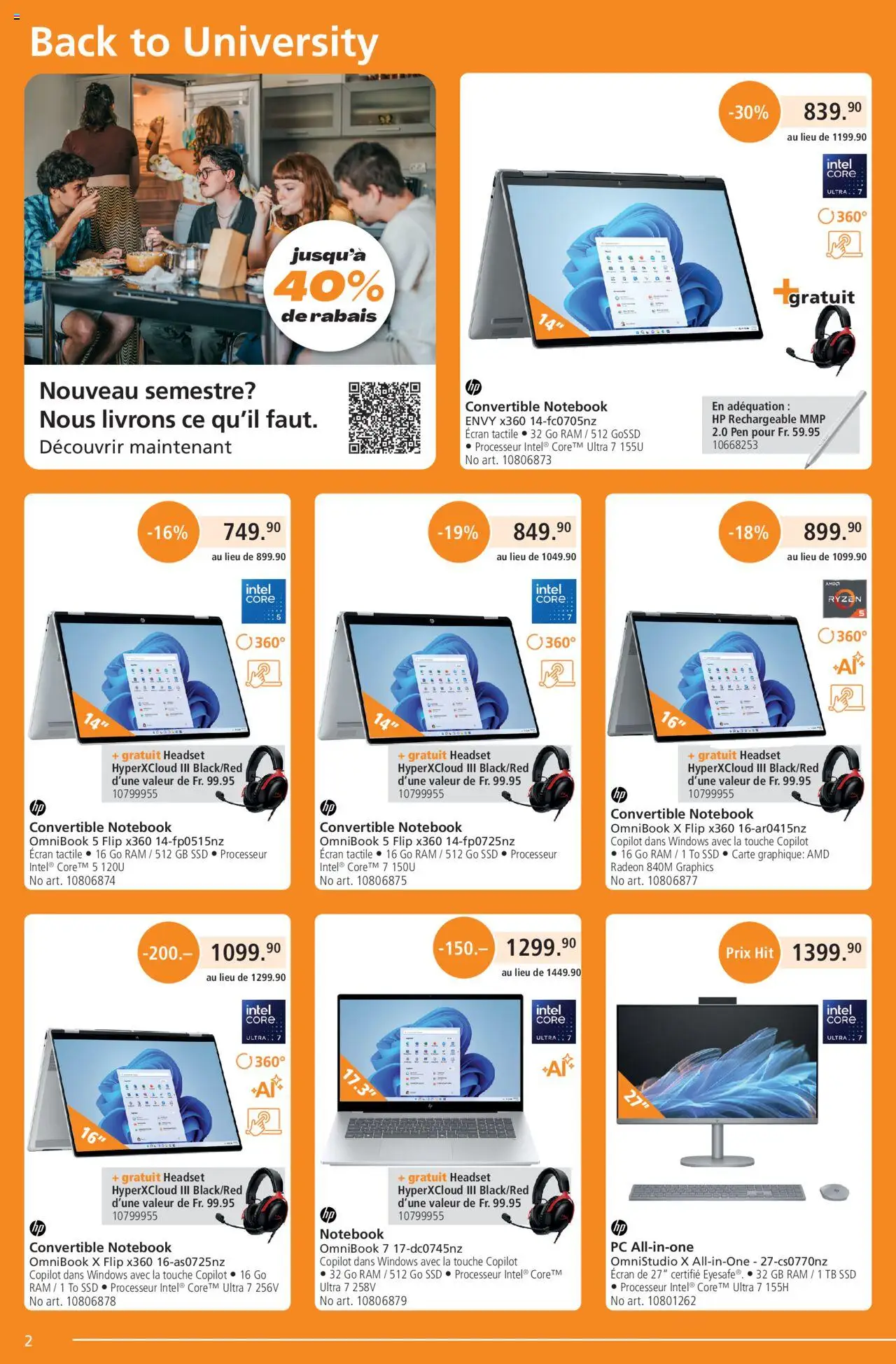 Fust Aktionen FR ab 25.08.2025 | Seite: 2 | Produkte: Notebook, Headset, Pc, HP