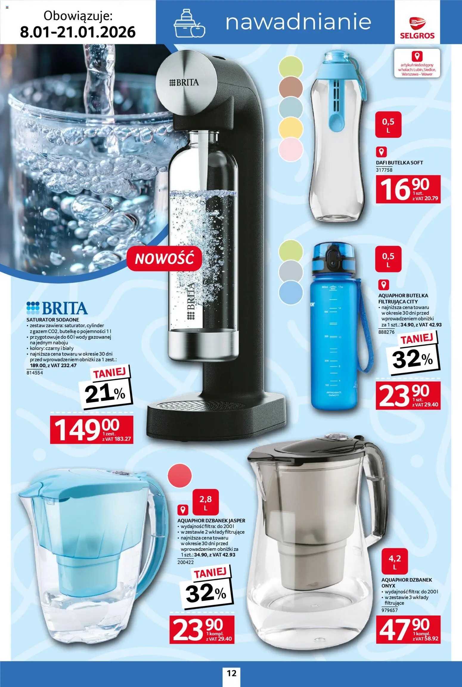 Selgros cash&carry Gazetka - Home&Deco od 08.01.2026 | Strona: 12 | Produkty: Dzbanek