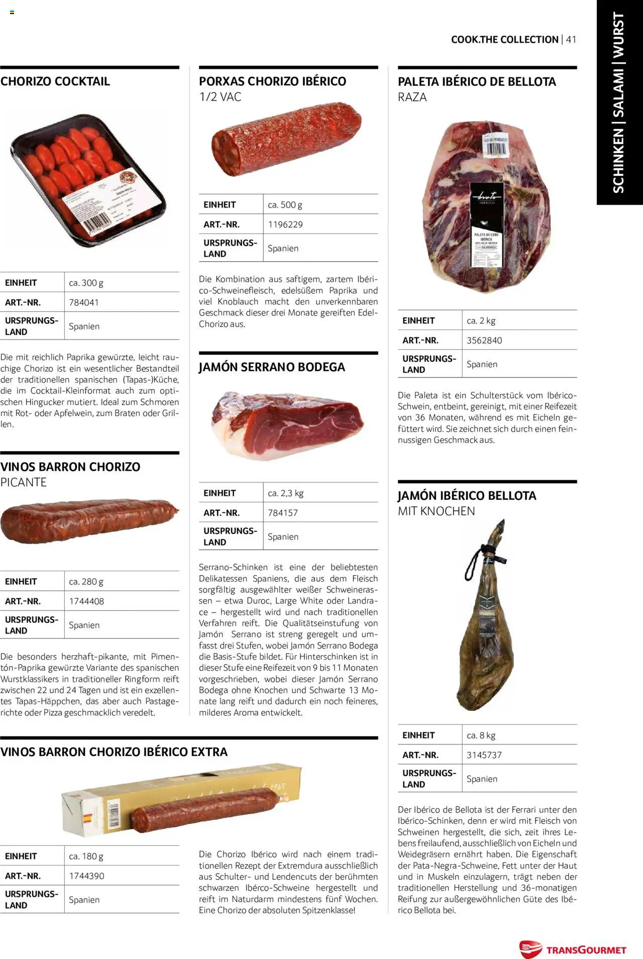 Transgourmet Cook Look-Book gültig ab 01.09.2023 | Seite: 41 | Produkte: Wurst, Salami, Schinken, Pizza