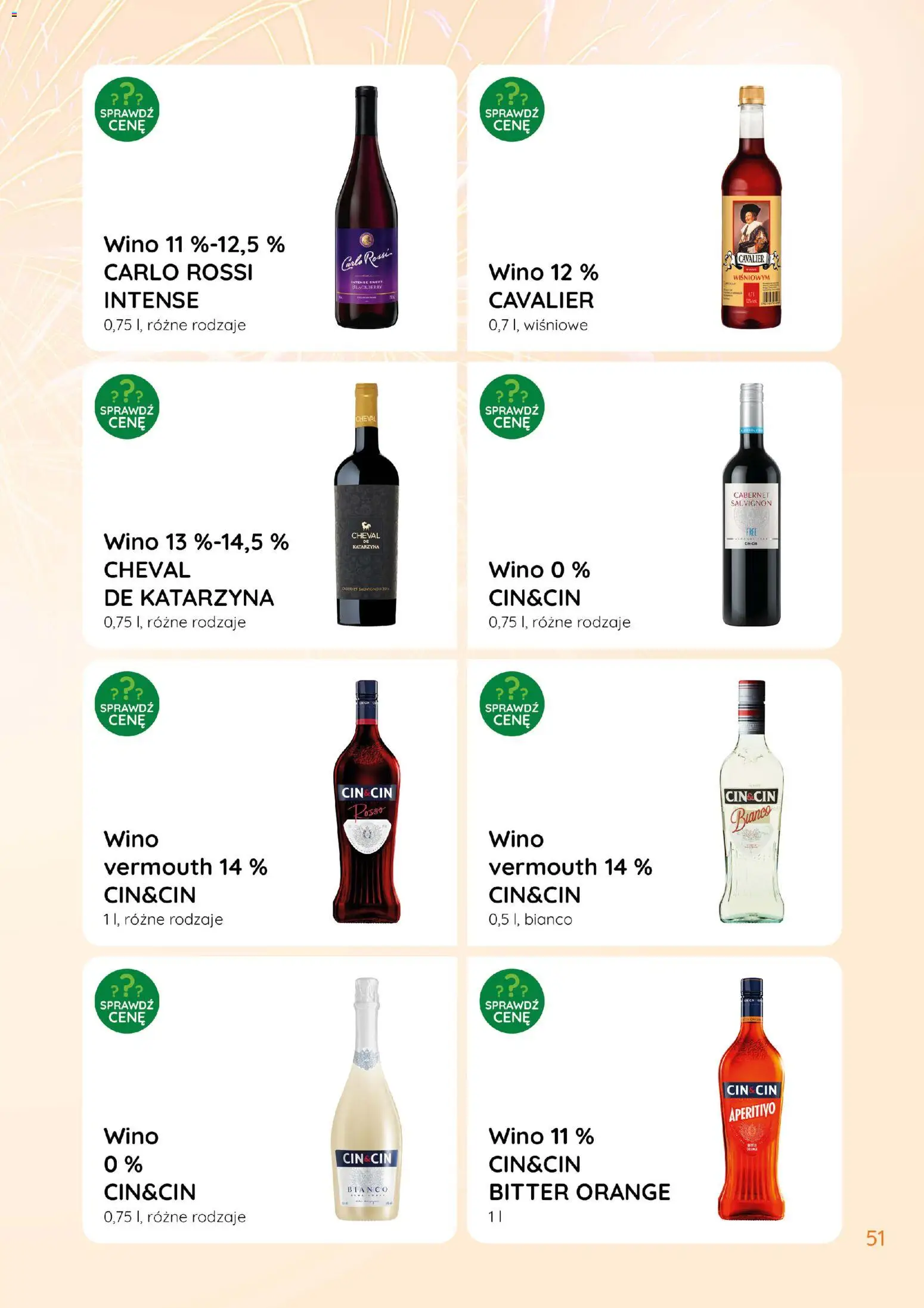 Eurocash Gazetka - Katalog Alkoholowy od 01.01.2026 | Strona: 51 | Produkty: Cin&cin bianco, Wino, Carlo Rossi