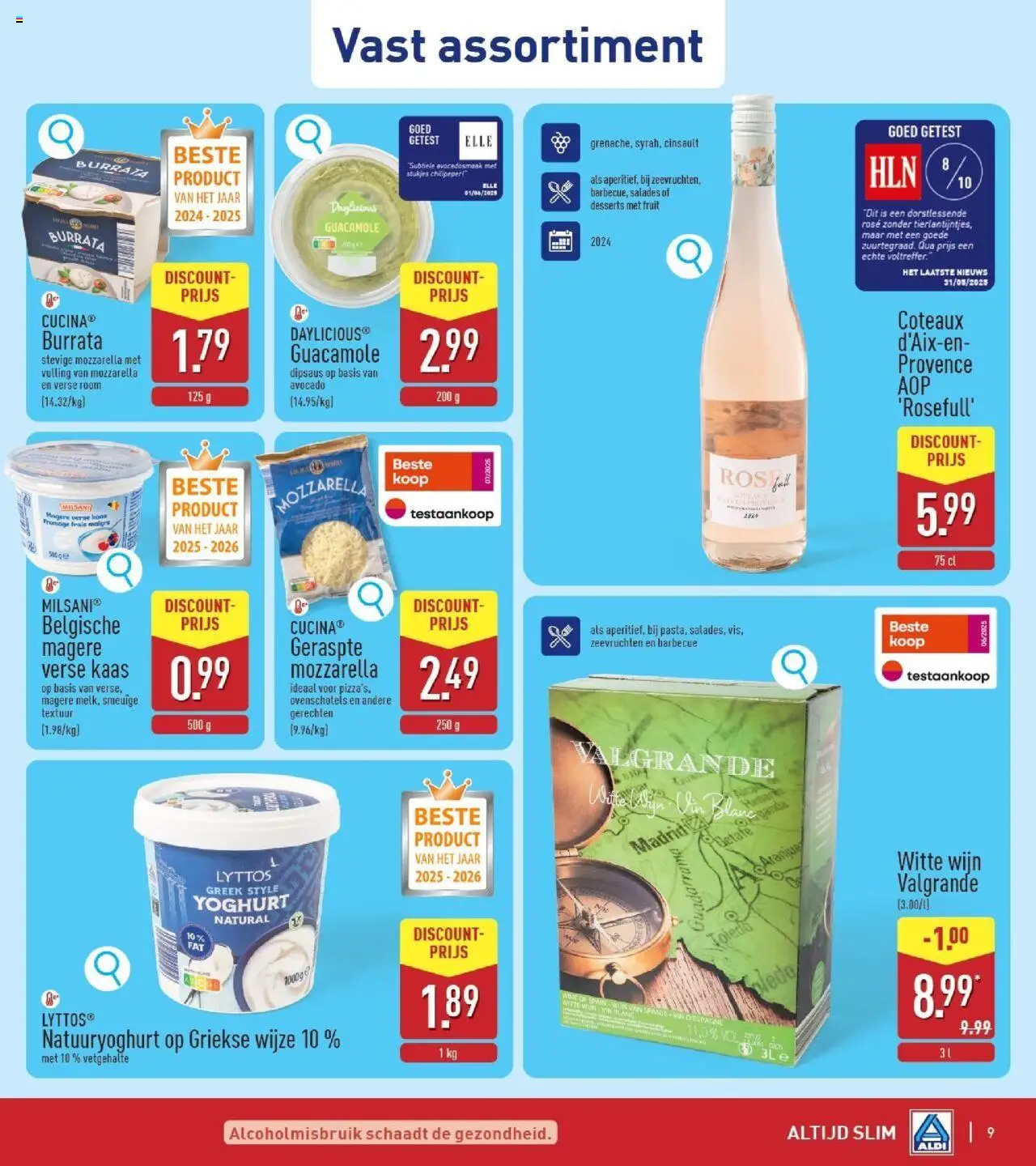 {H1} | Pagina: 9 | Producten: Wijn, Kötél, Salades, Kaas