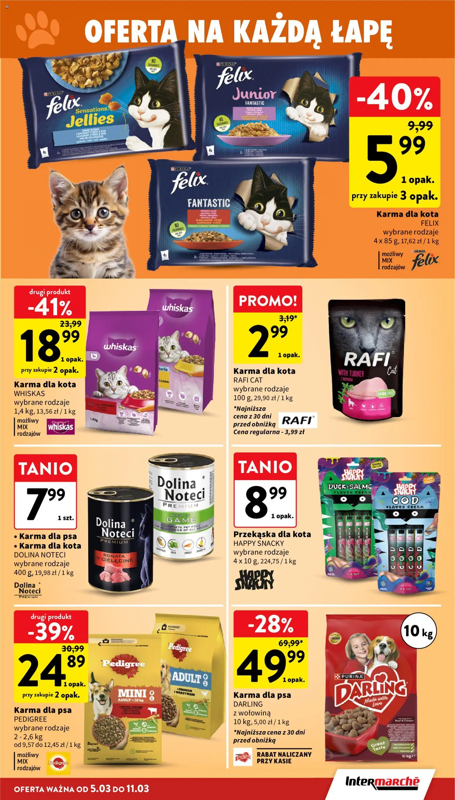 Intermarche gazetka od 05.03.2026 | Strona: 31 | Produkty: Pedigree, Karma dla kota, Karma dla psa, Wołowina