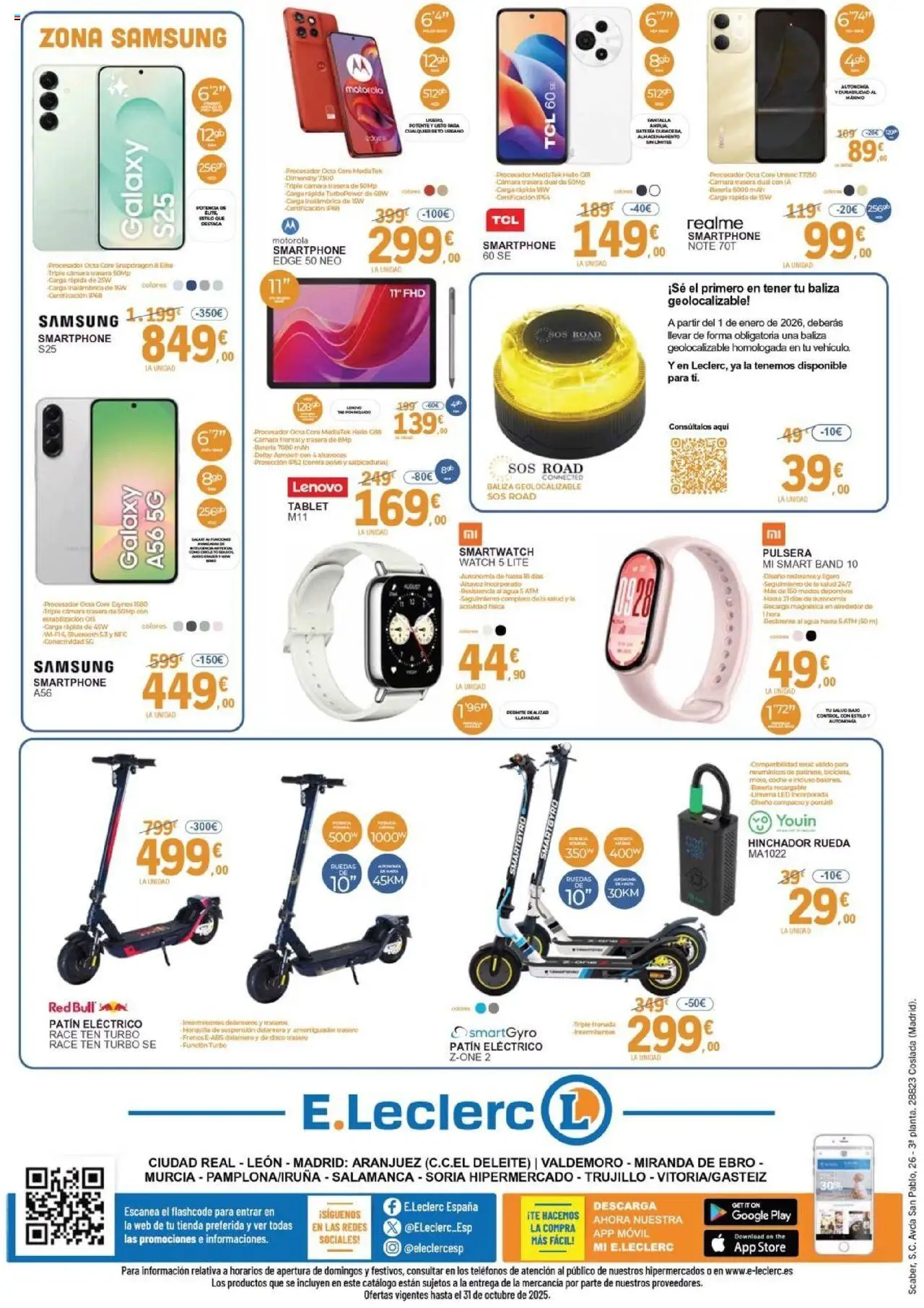 E.Leclerc folleto │ válido desde el 01.10.2025 | Página: 8 | Productos: Altavoces, Smartphone, Altavoz, Batería